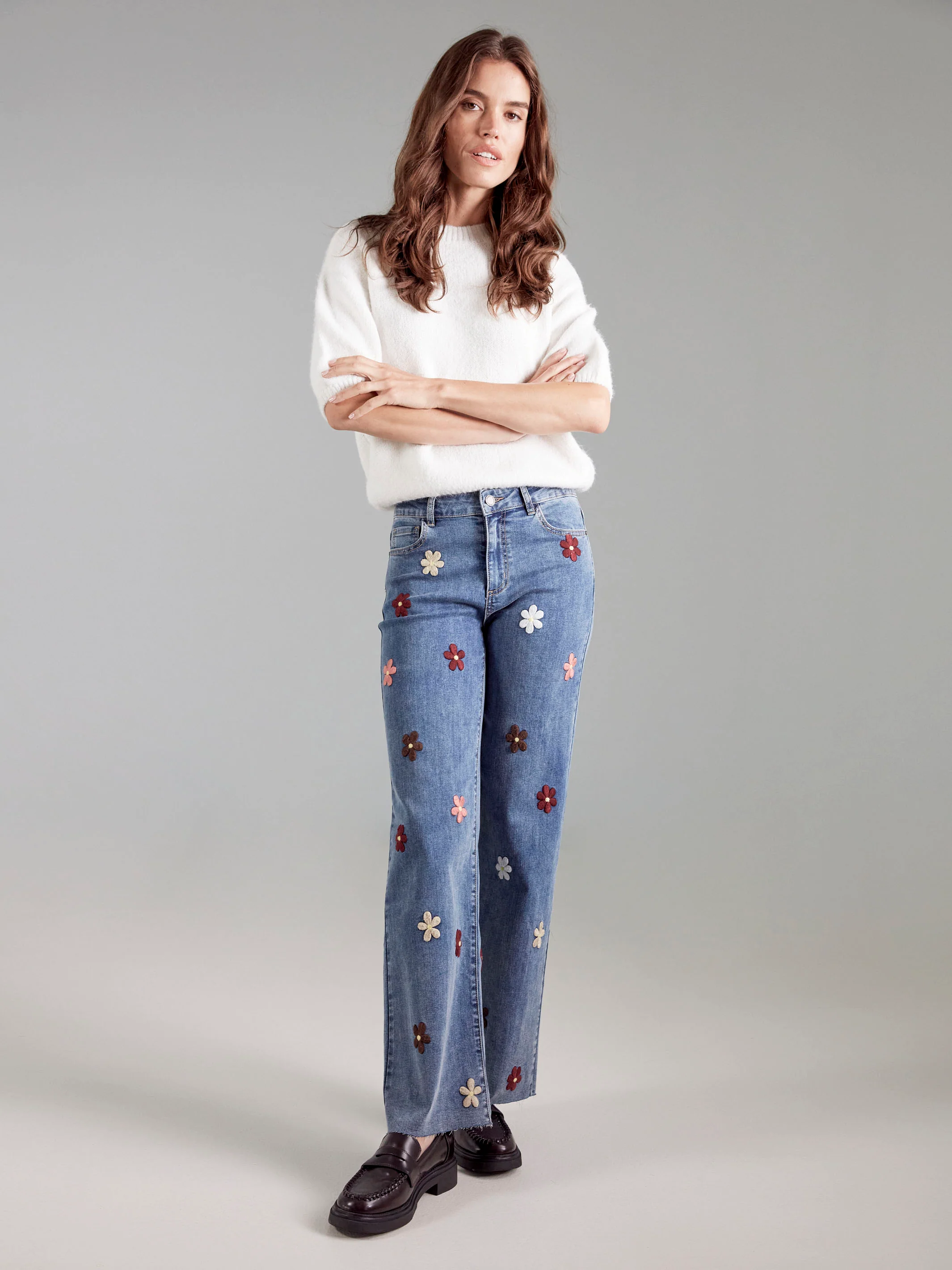 Balloon Elbow Sleeve Knit Sweater - Ecru - Image 5