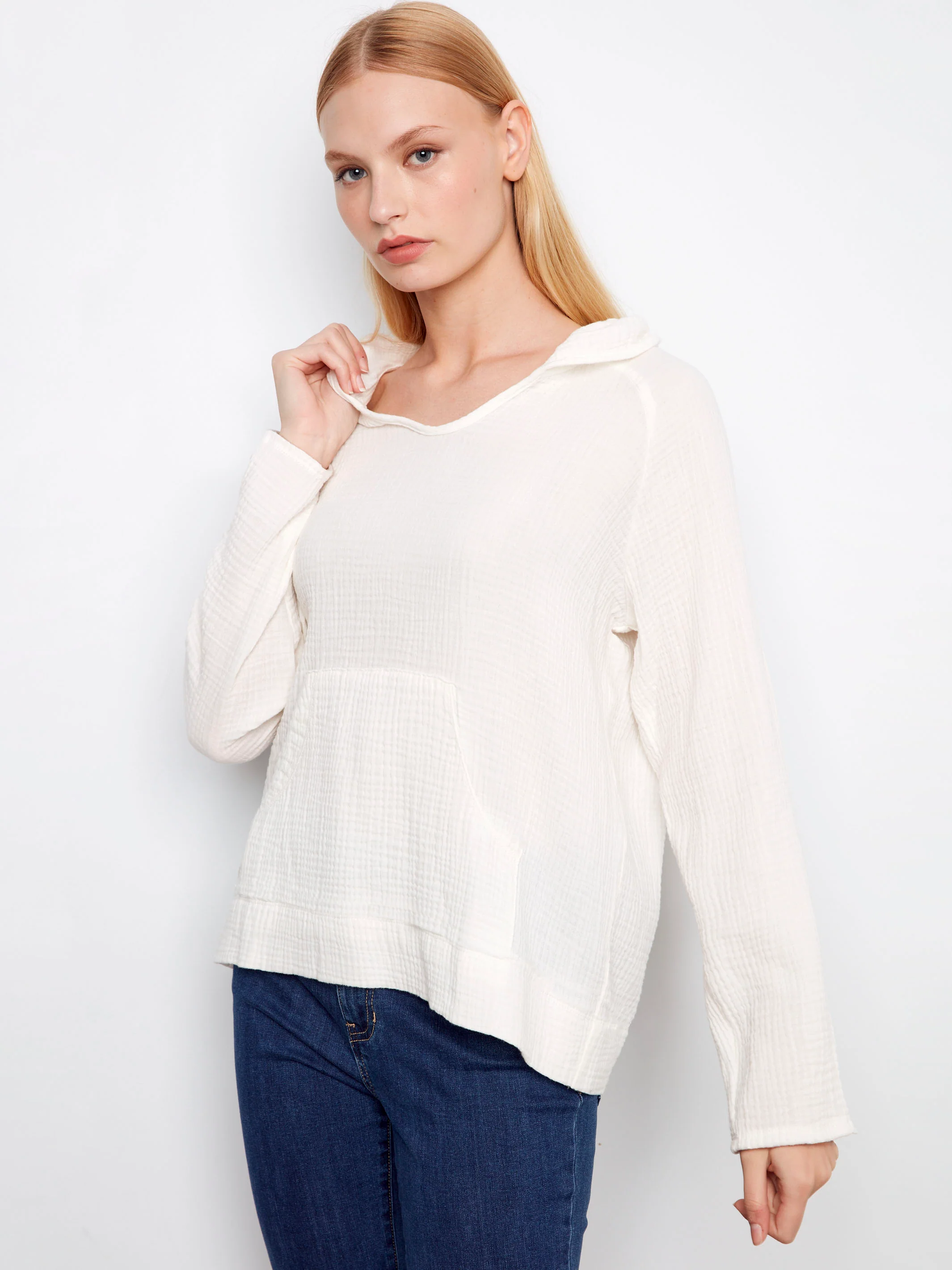 Bubble Cotton Hoodie - White