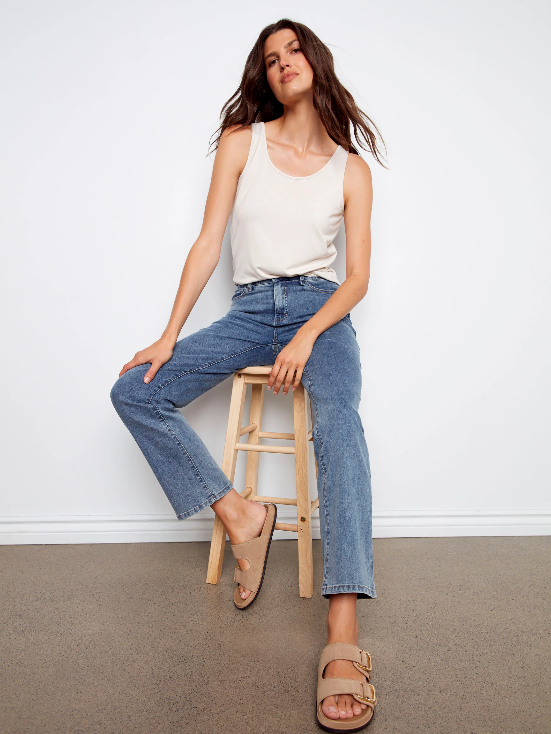 Charlotte Straight Leg Jeans - Medium Blue - Image 5