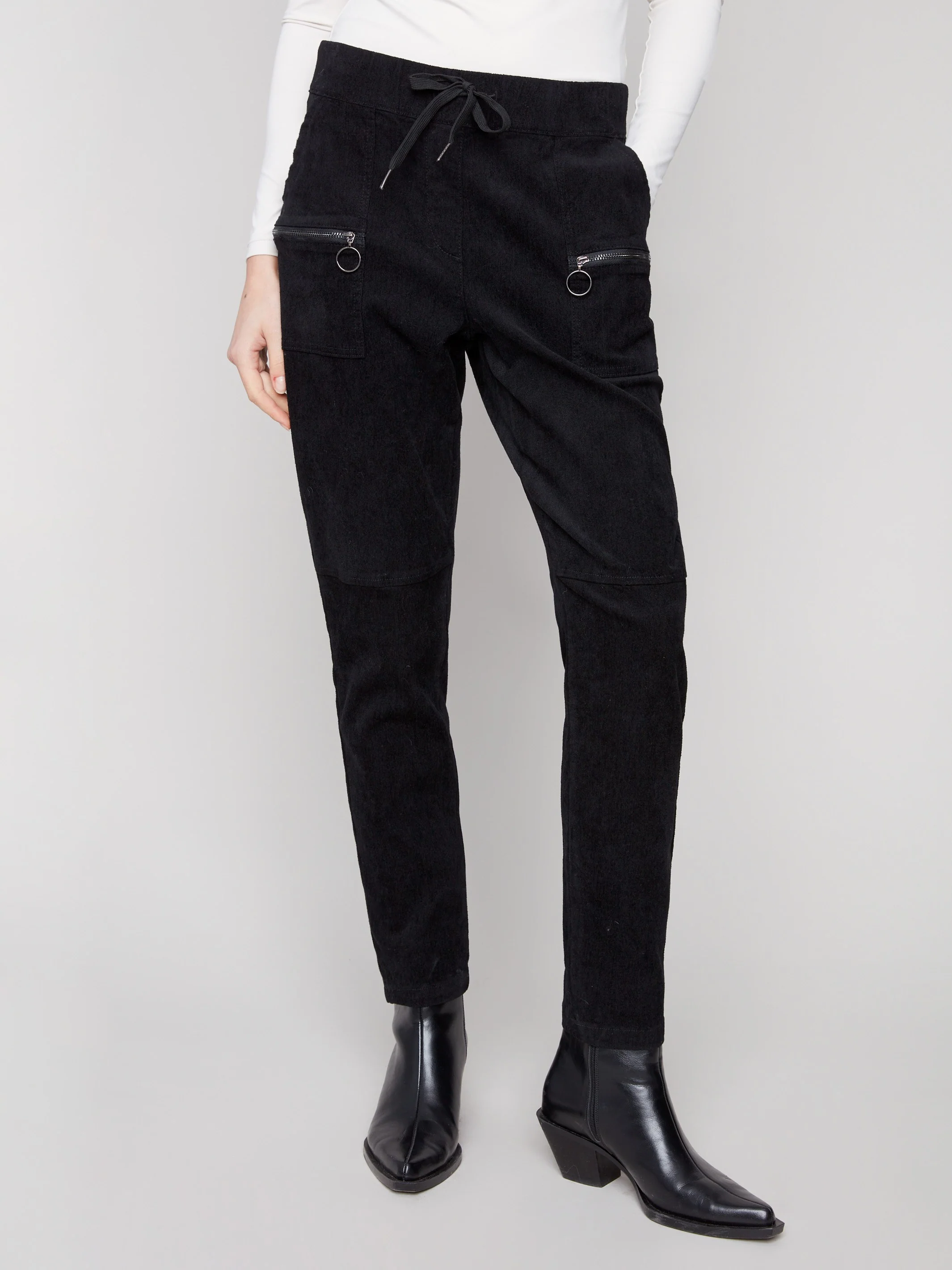 Corduroy Jogger Pants - Black - Image 2