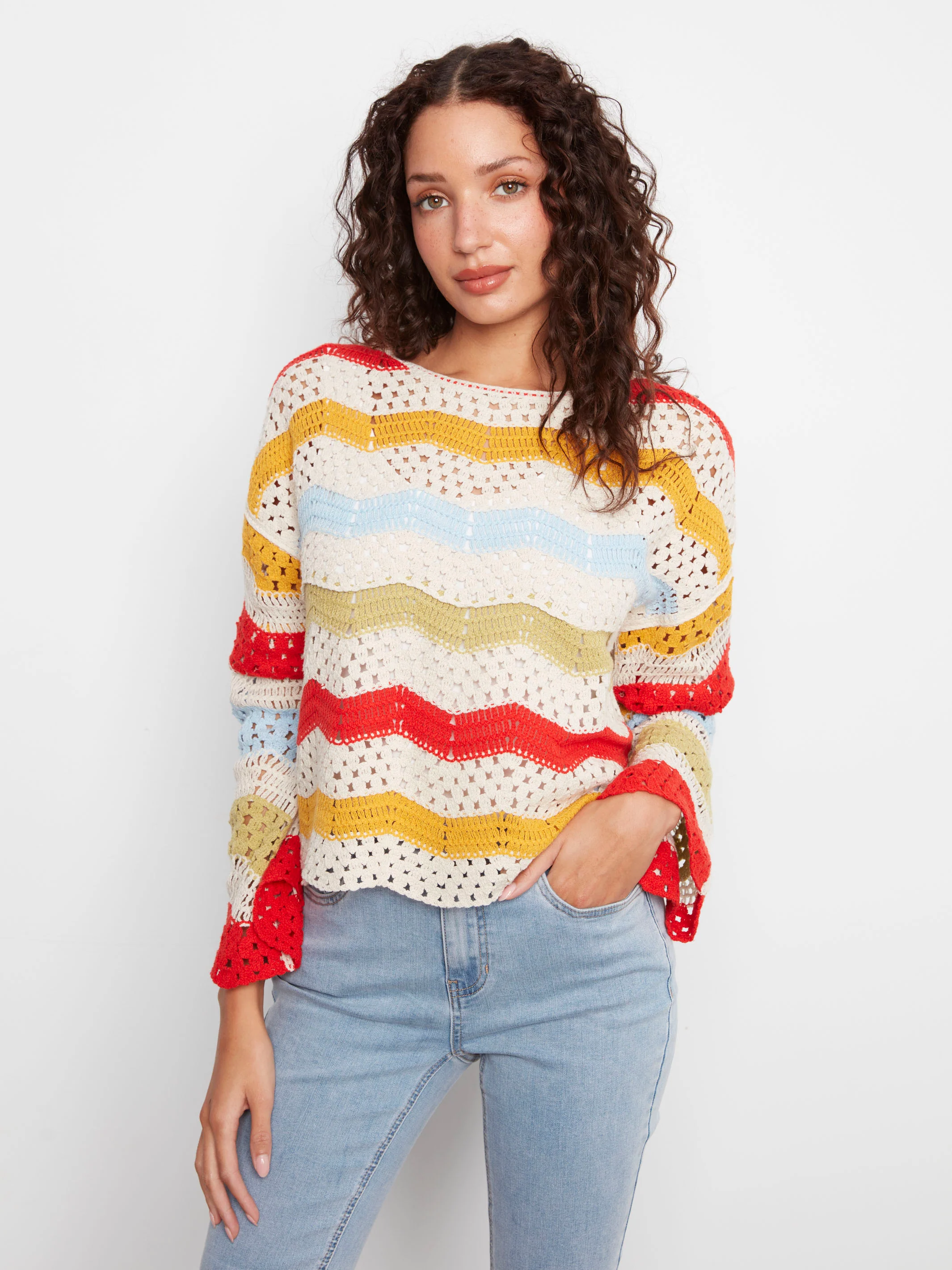 Cotton Blend Crochet Top - Sunshine - Image 5