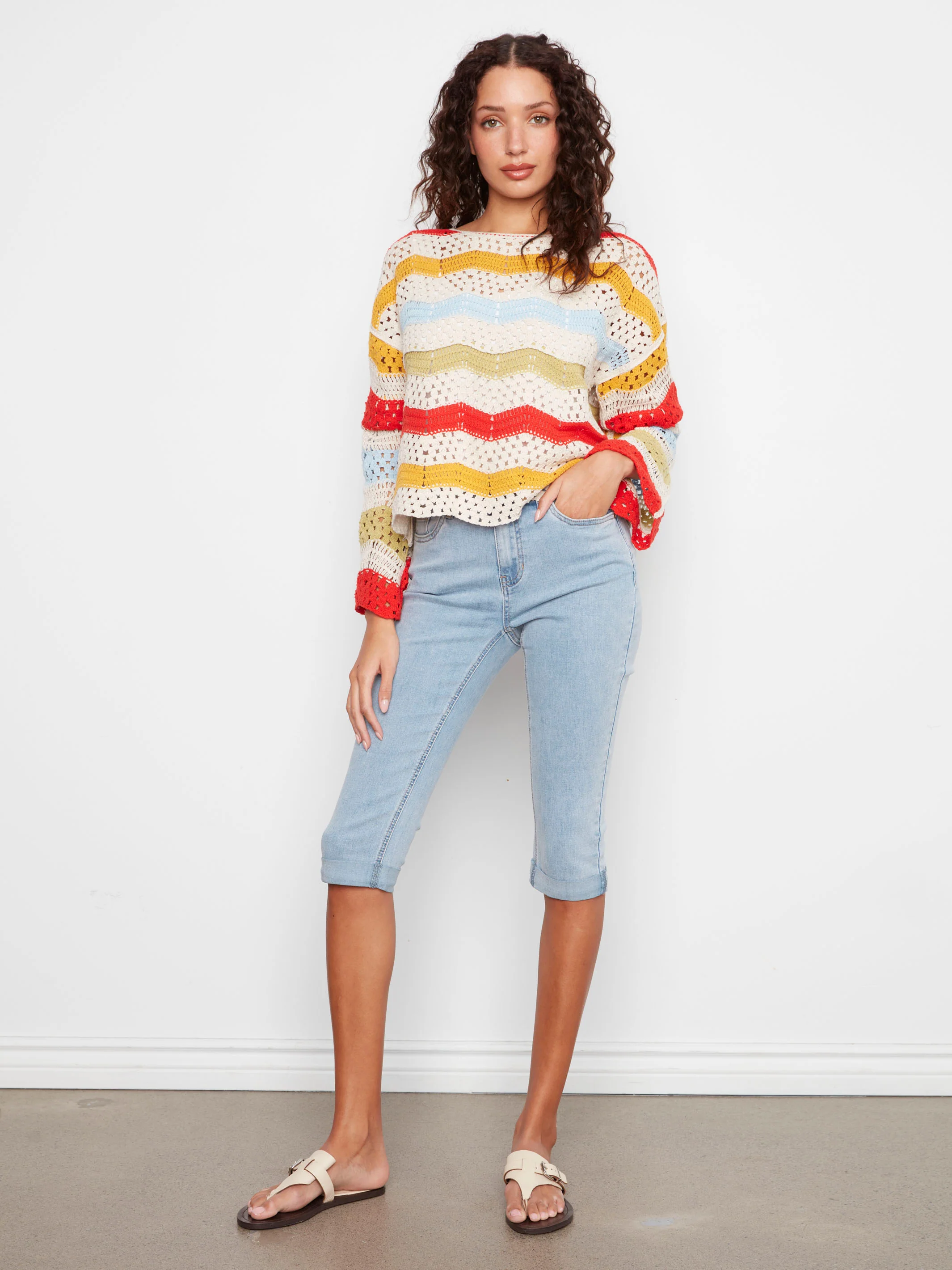 Cotton Blend Crochet Top - Sunshine - Image 6