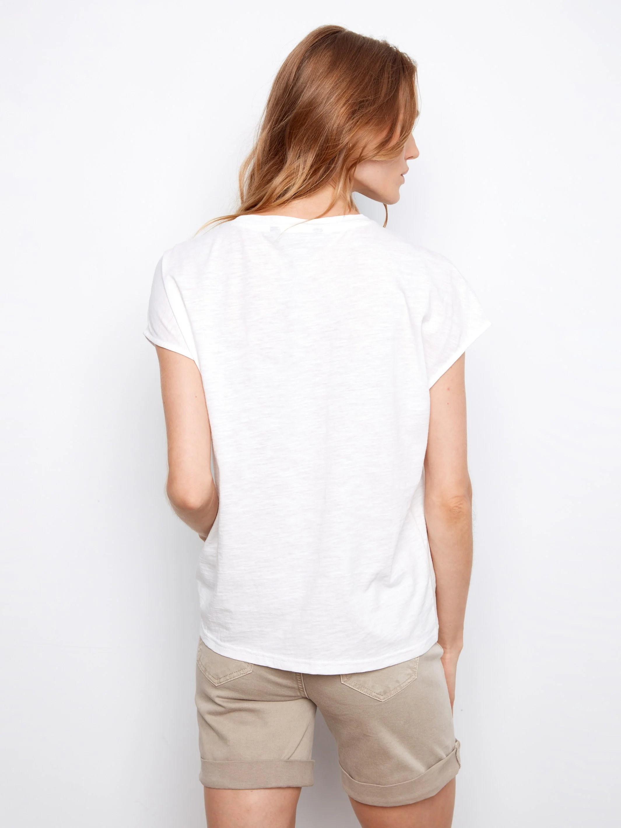 Floral Embroidered Cotton Cap Sleeve Top - Primavera - Image 5