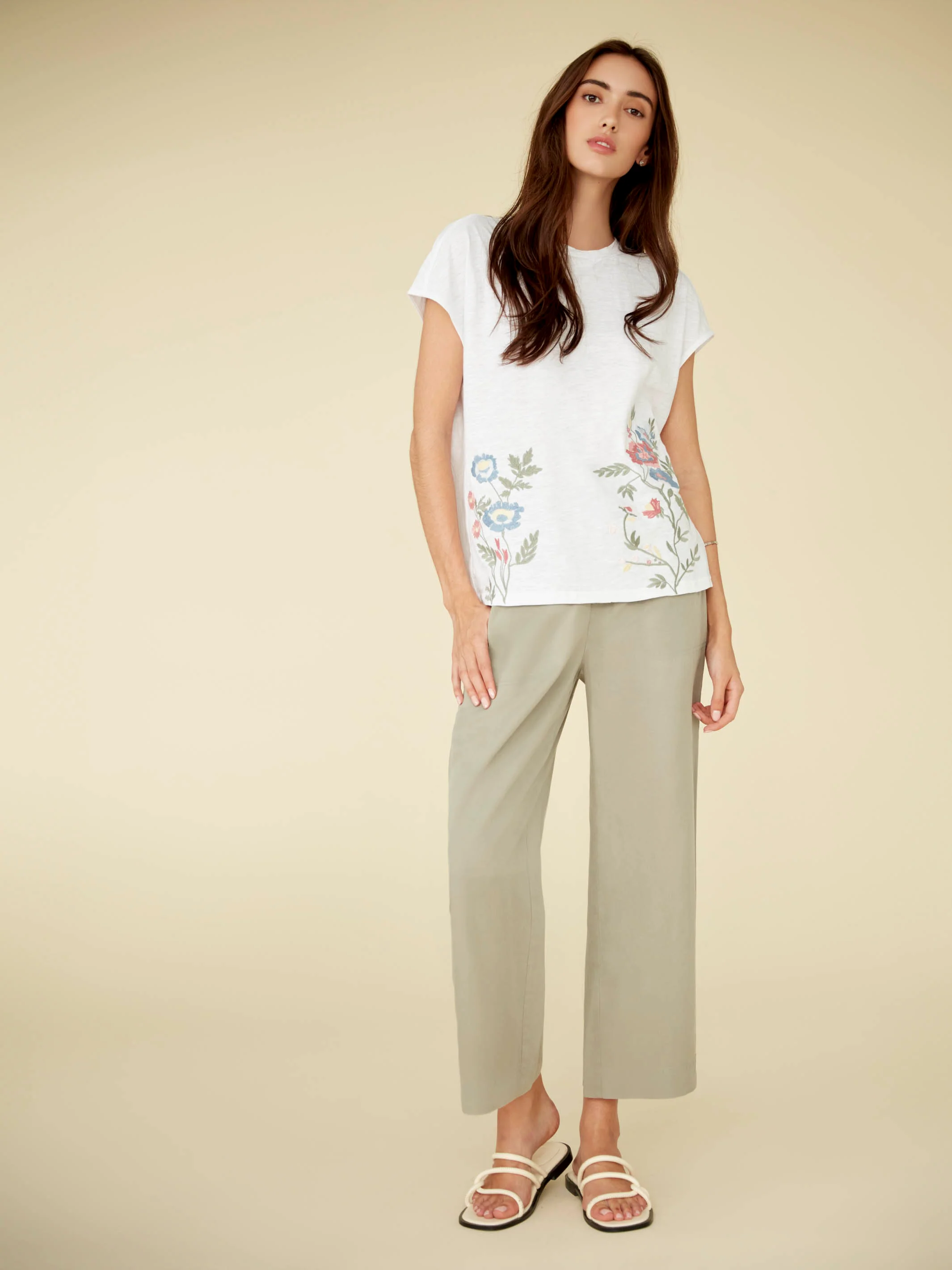 Floral Embroidered Cotton Cap Sleeve Top - Primavera - Image 6