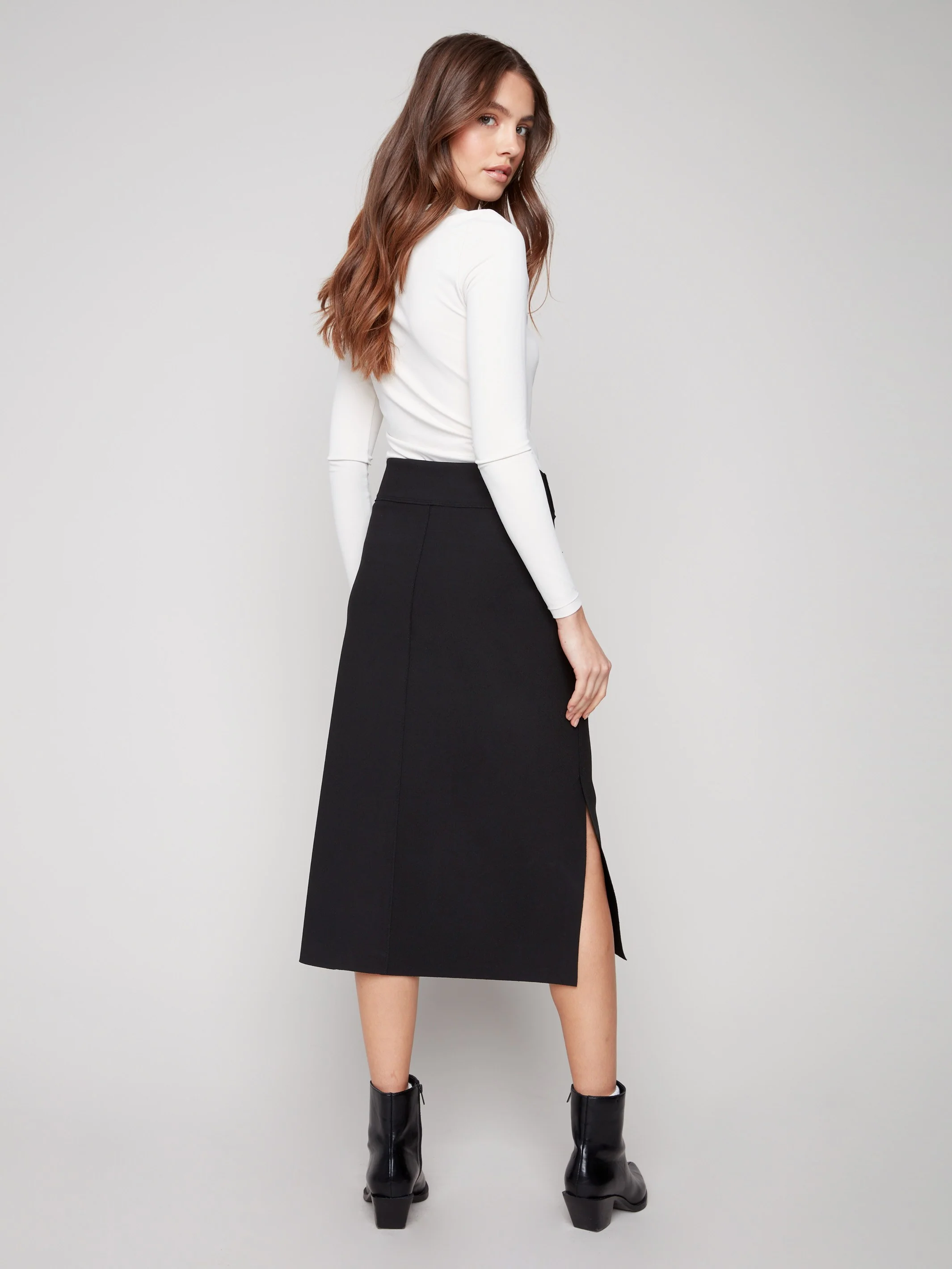 Gutsy Crepe Skirt With Patch Pockets - Black - Image 4