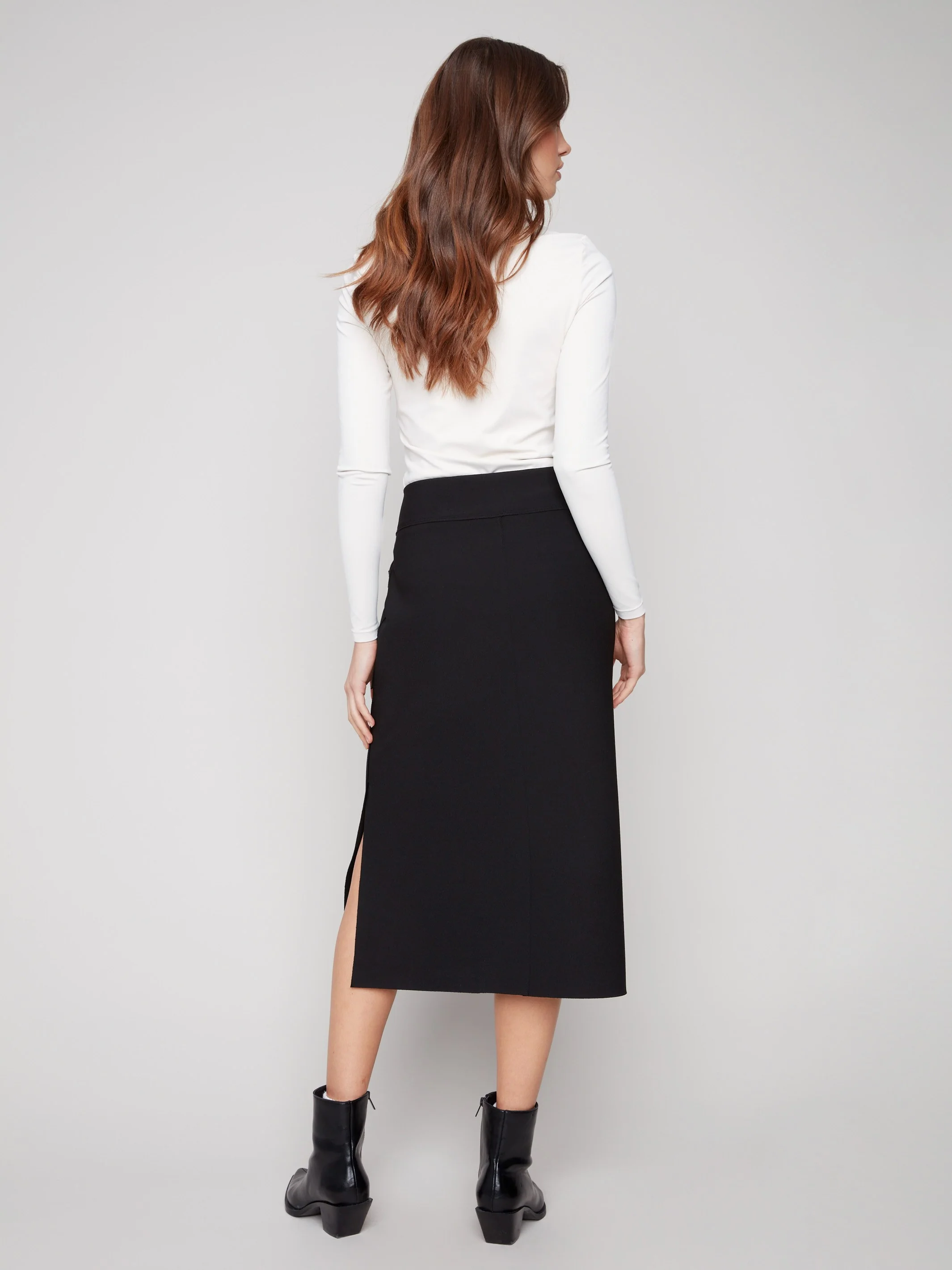 Gutsy Crepe Skirt With Patch Pockets - Black - Image 7