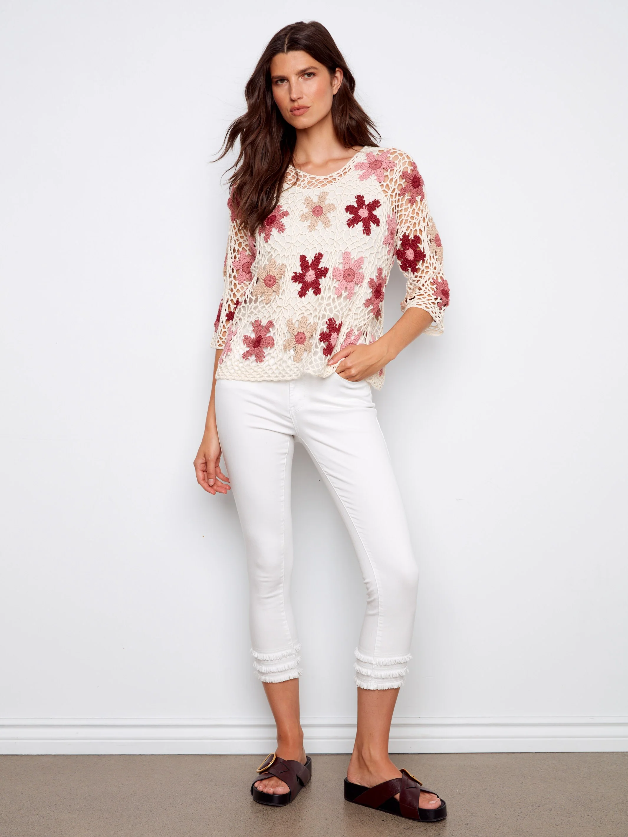 Floral Hand-Crochet Top - Carnation - Image 3