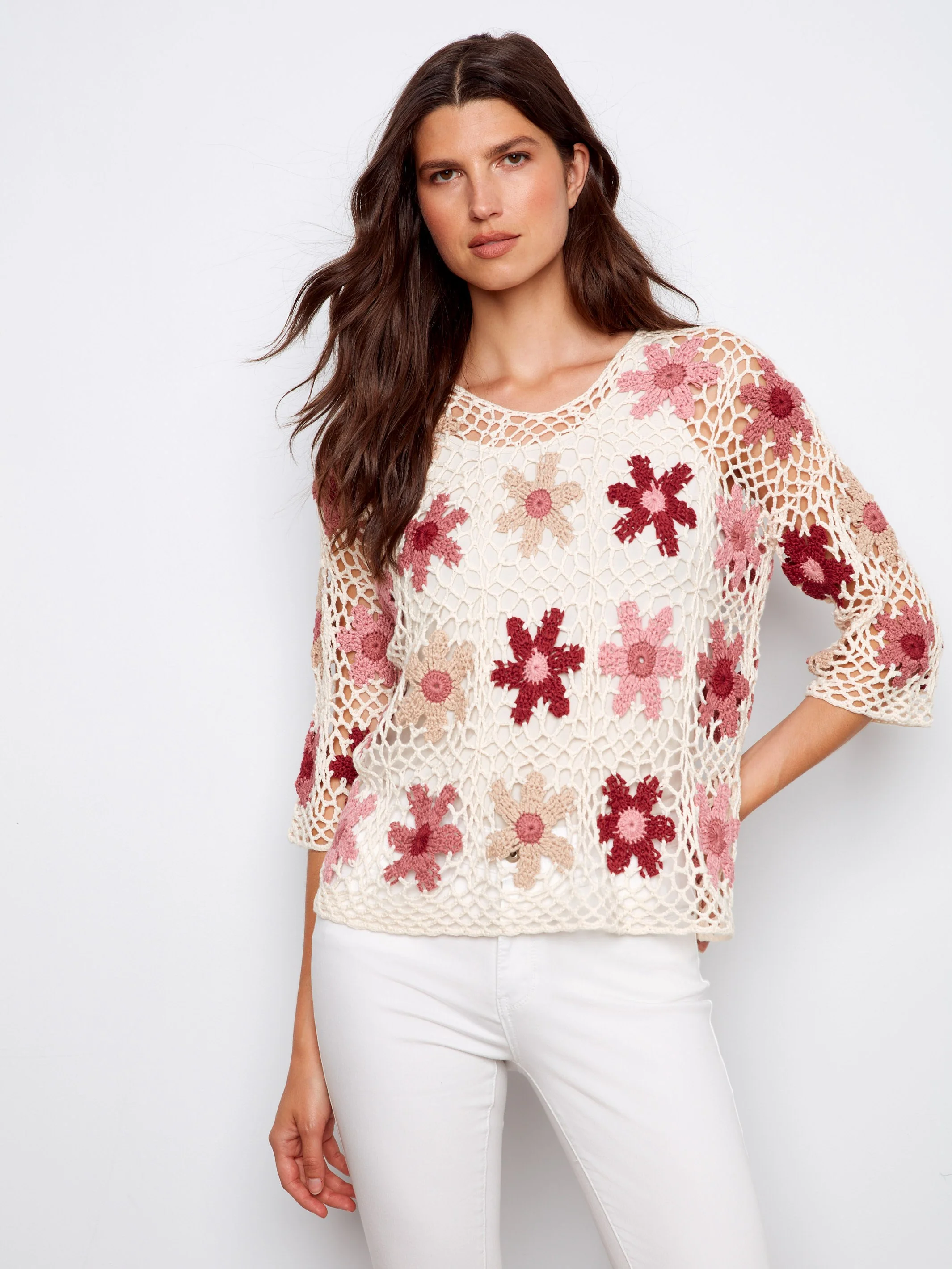 Floral Hand-Crochet Top - Carnation - Image 4