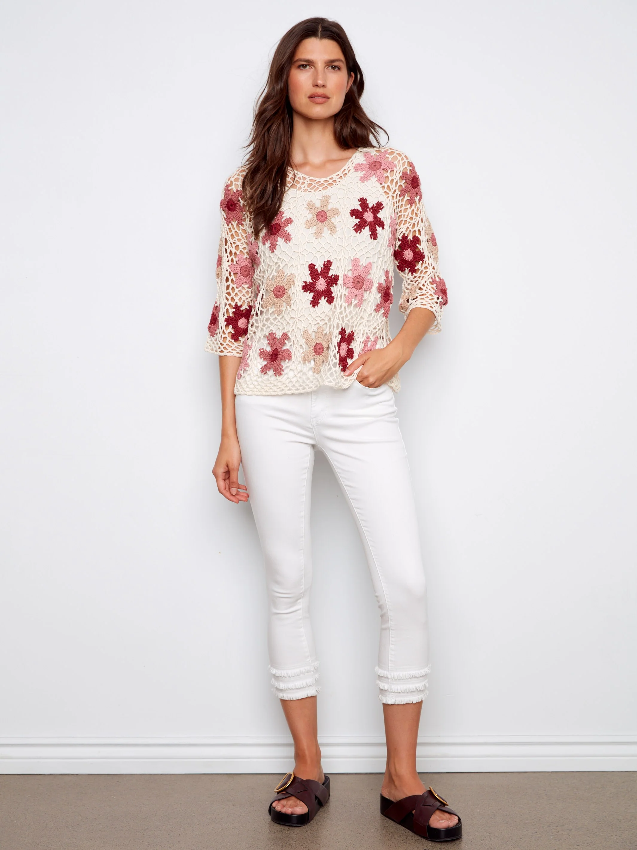 Floral Hand-Crochet Top - Carnation - Image 7