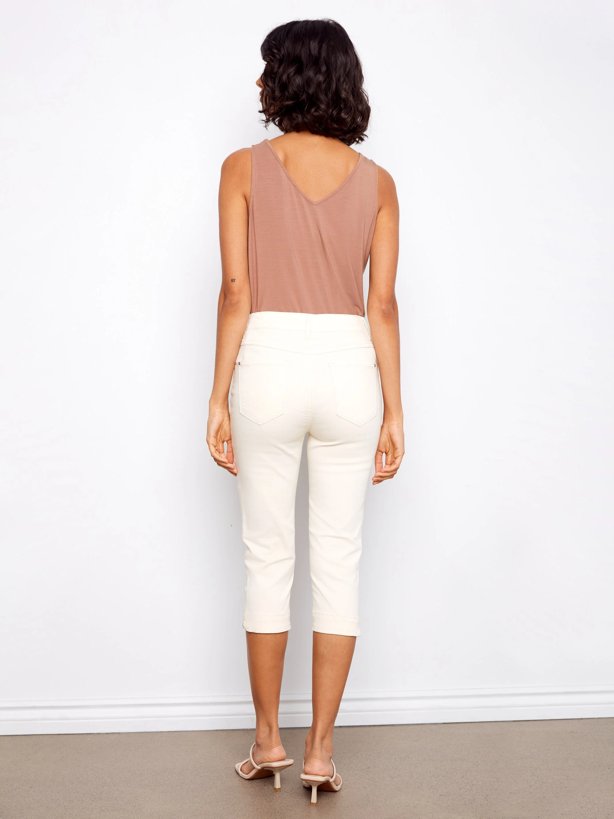 Knee High Capri Twill Pants - Natural - Image 5