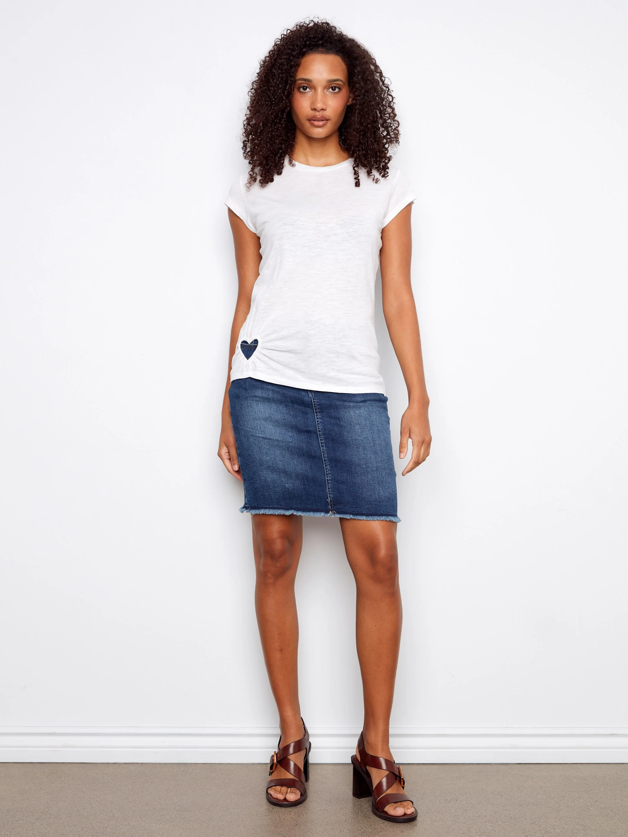 Organic Cotton T-Shirt With Heart Cut-Out - White - Image 3