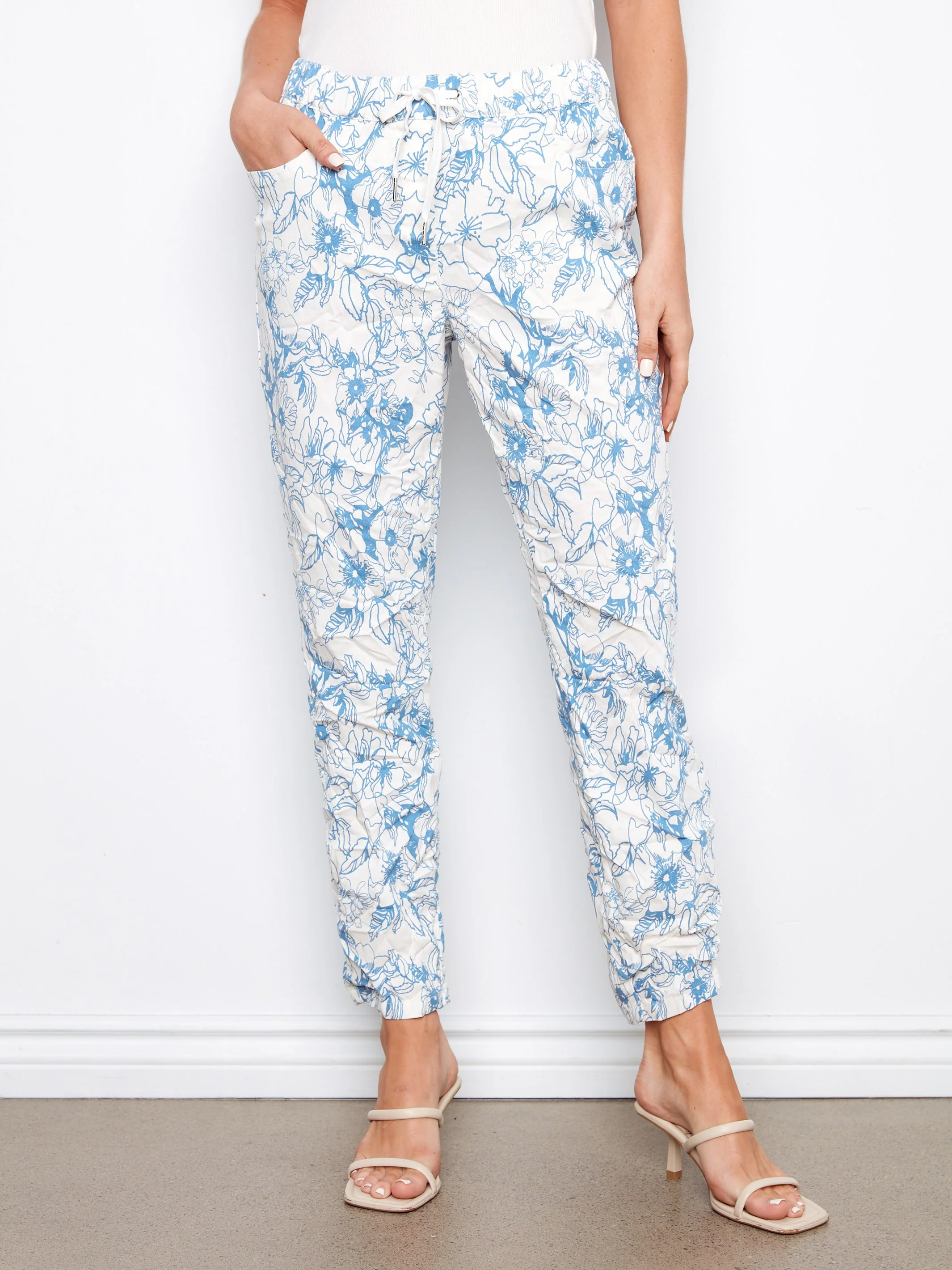 Printed Crinkle Jogger Pants - Coast - Image 2