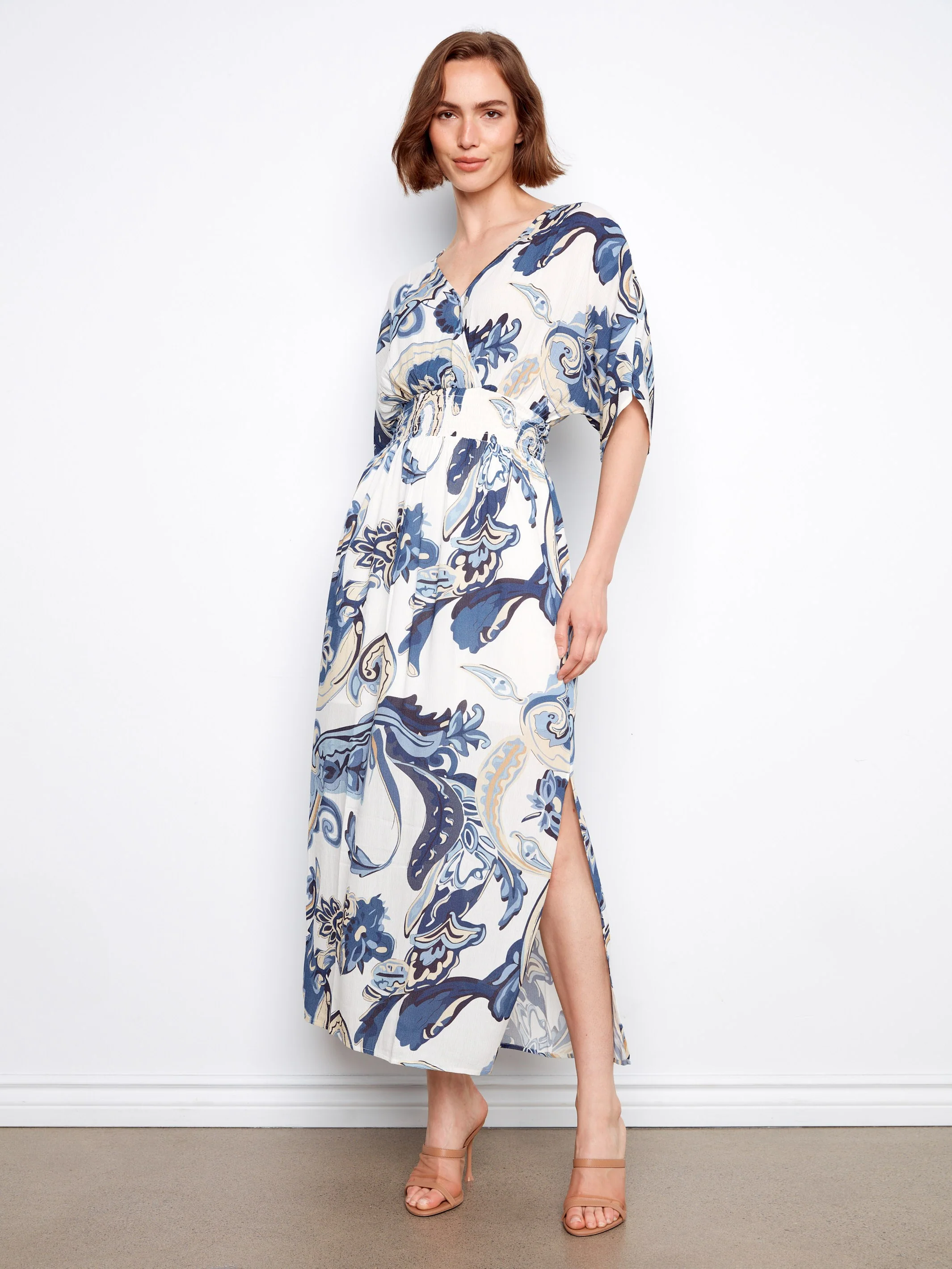 Printed Dolman Sleeve Maxi Dress - Paisley - Image 2