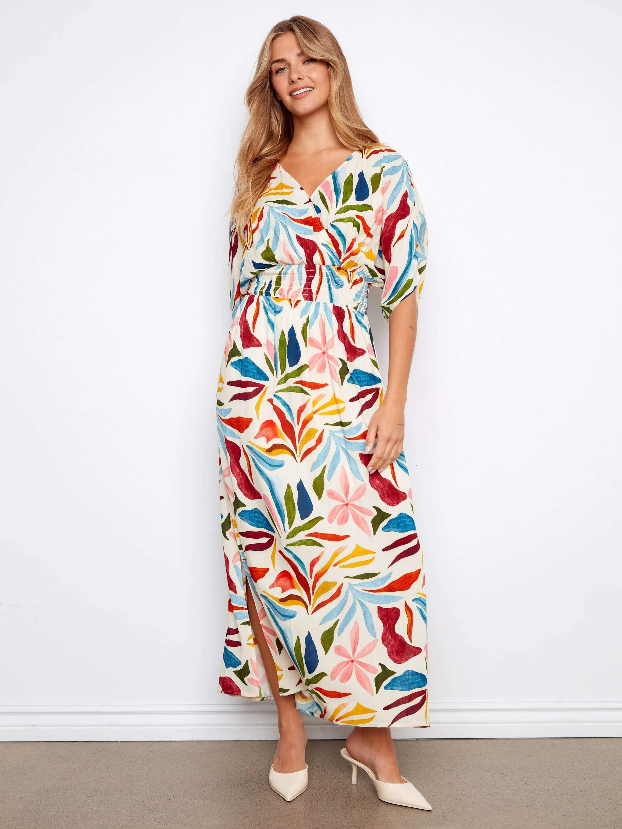 Printed Dolman Sleeve Maxi Dress - Solstice