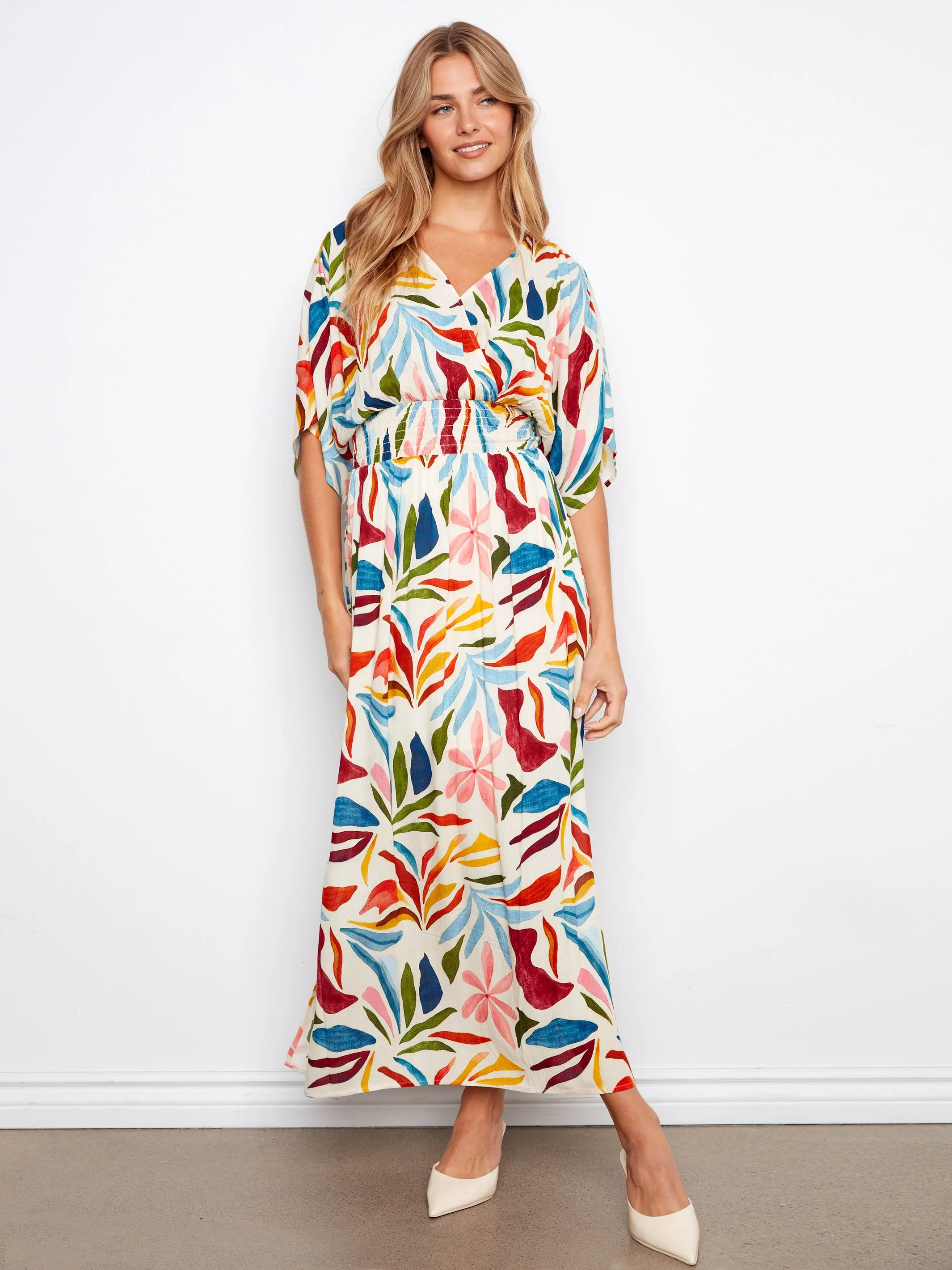 Printed Dolman Sleeve Maxi Dress - Solstice - Image 2