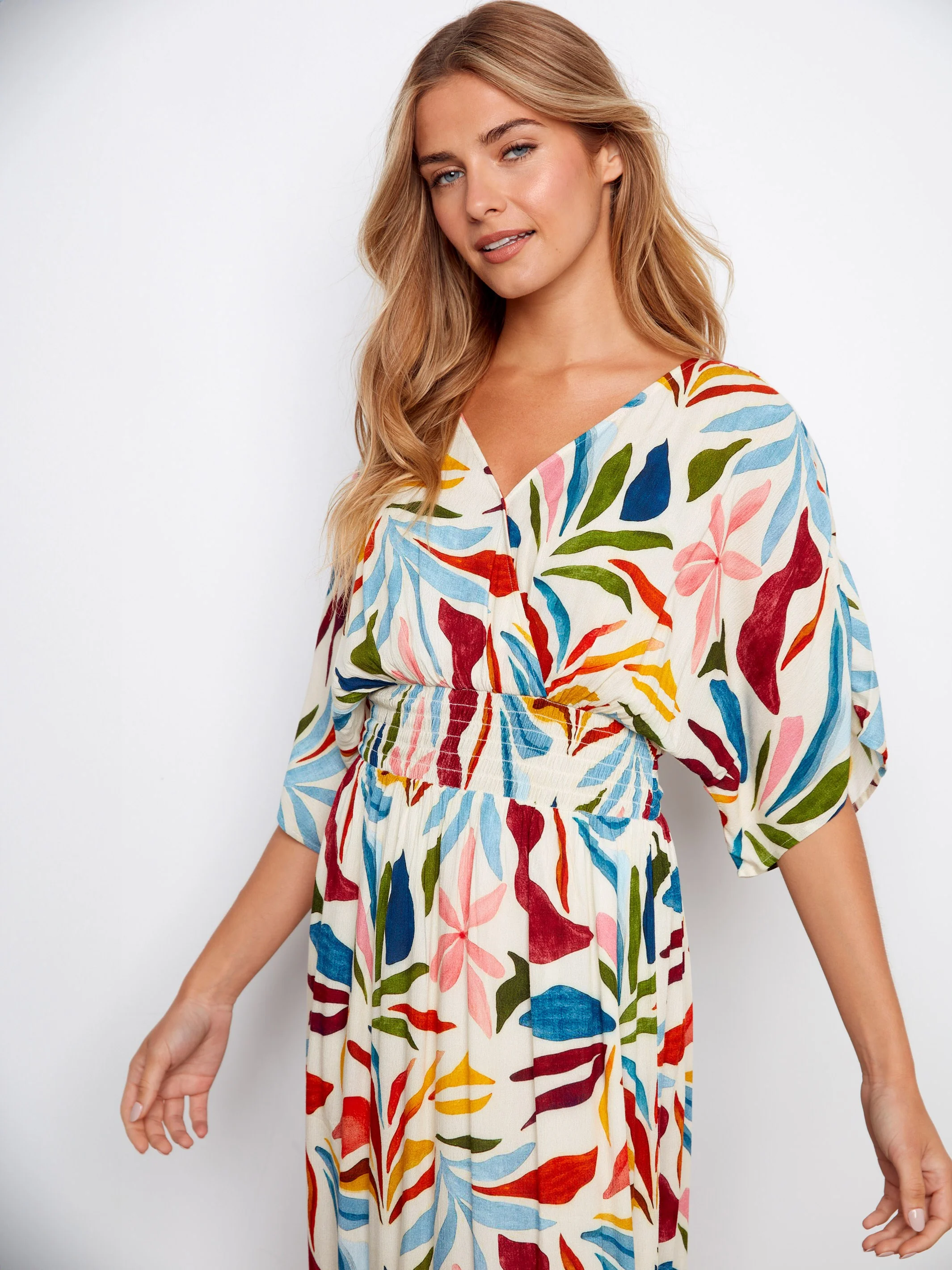 Printed Dolman Sleeve Maxi Dress - Solstice - Image 3