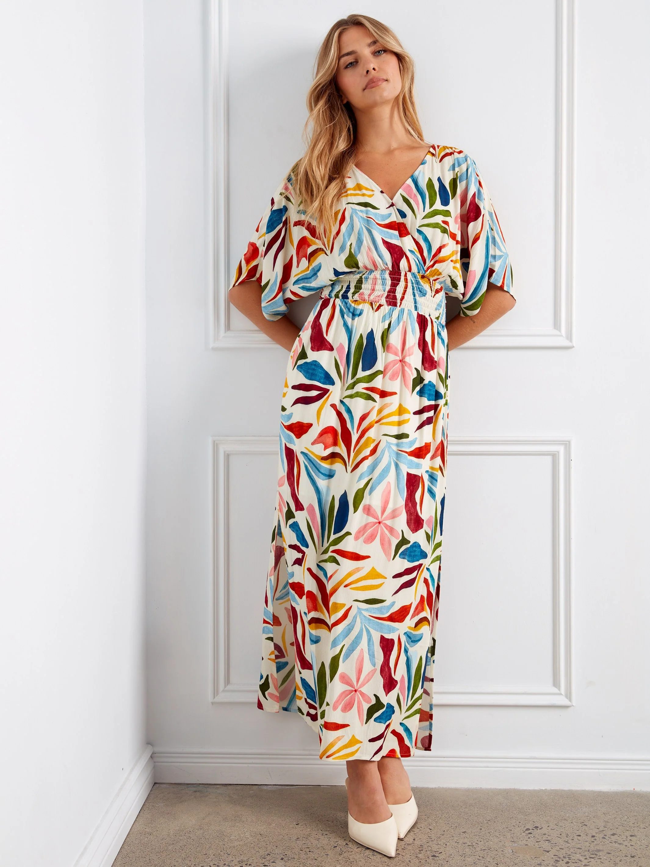 Printed Dolman Sleeve Maxi Dress - Solstice - Image 5