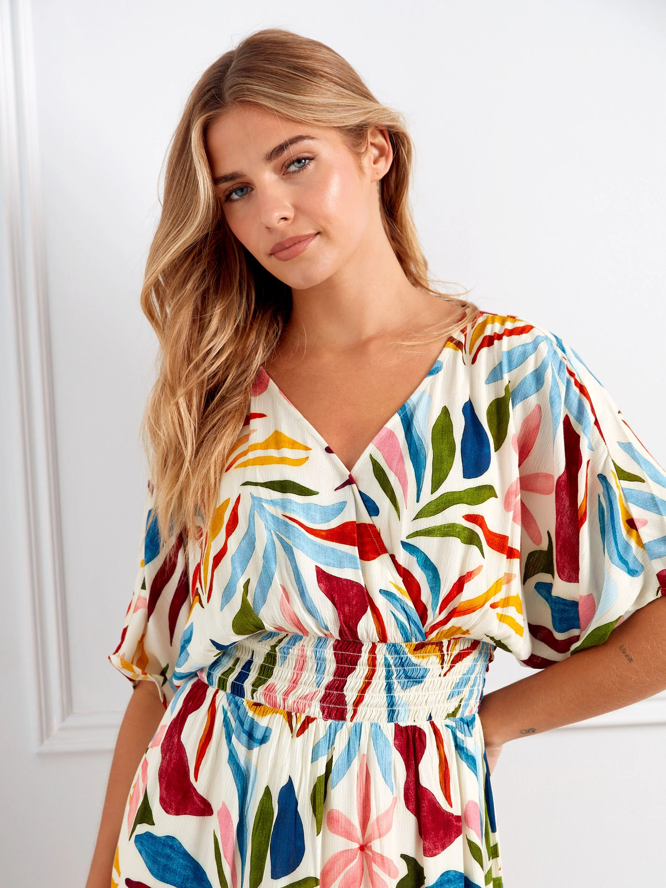 Printed Dolman Sleeve Maxi Dress - Solstice - Image 6
