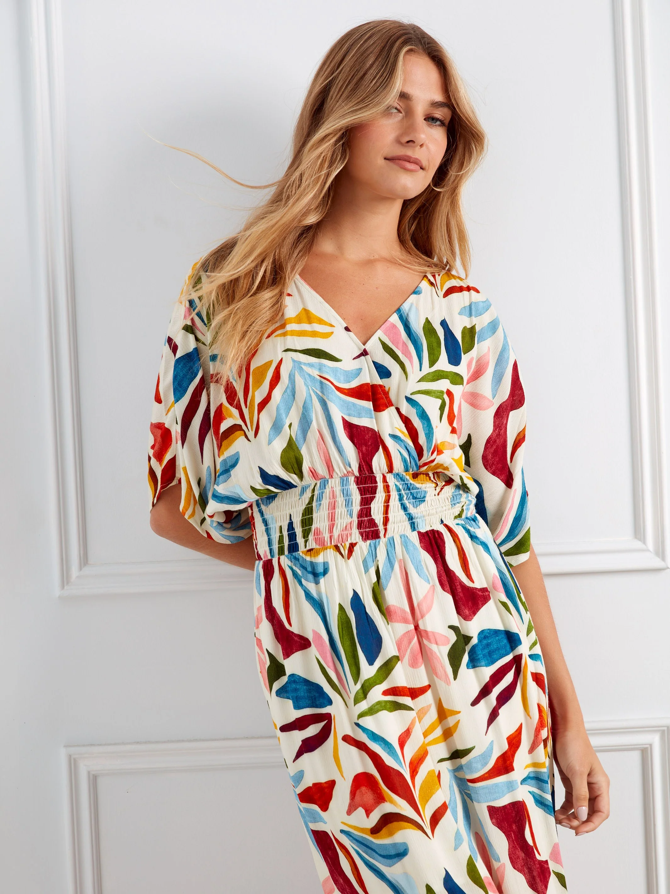 Printed Dolman Sleeve Maxi Dress - Solstice - Image 7