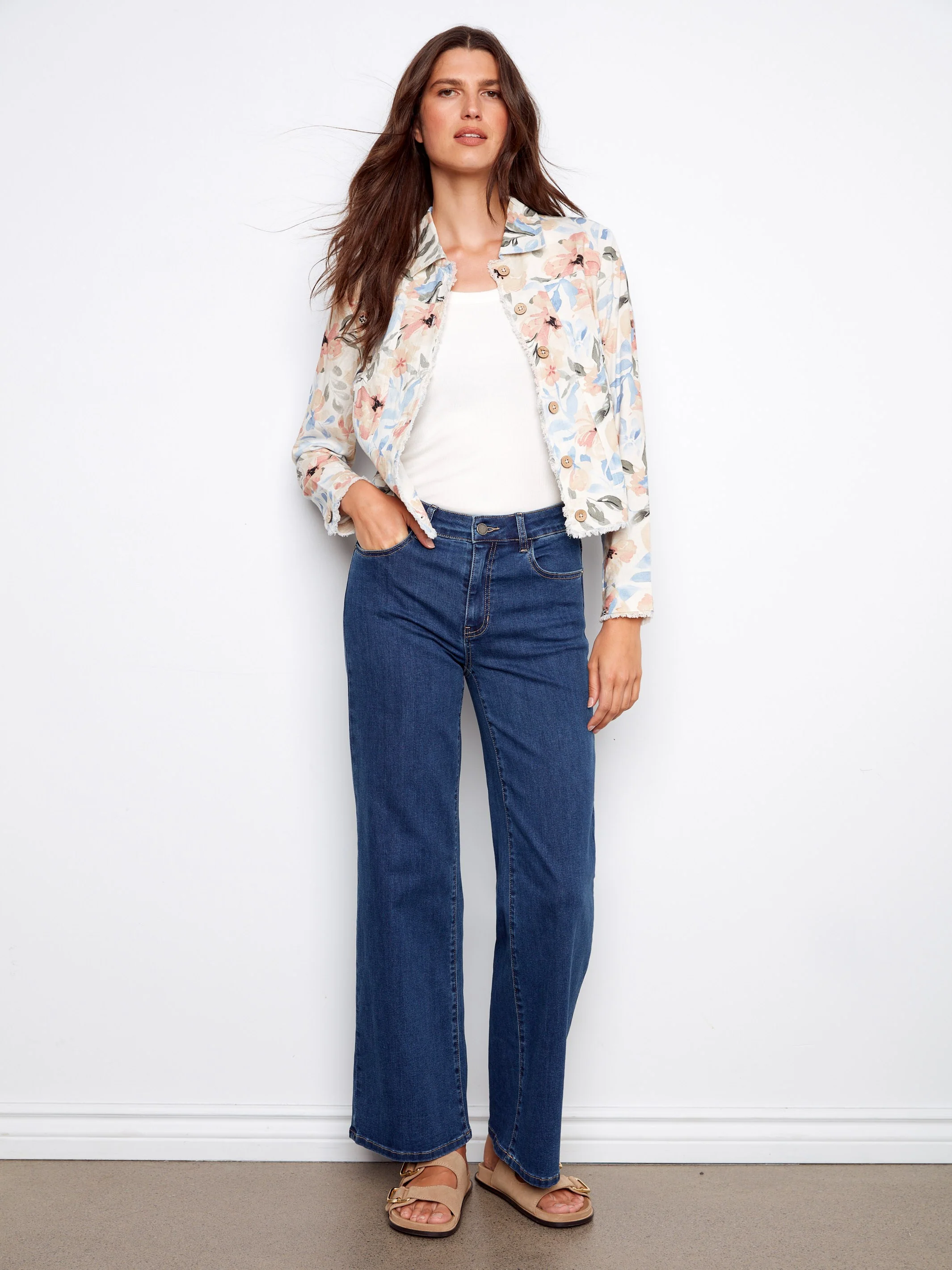 Printed Linen Blend Jacket - Aurelia - Image 6