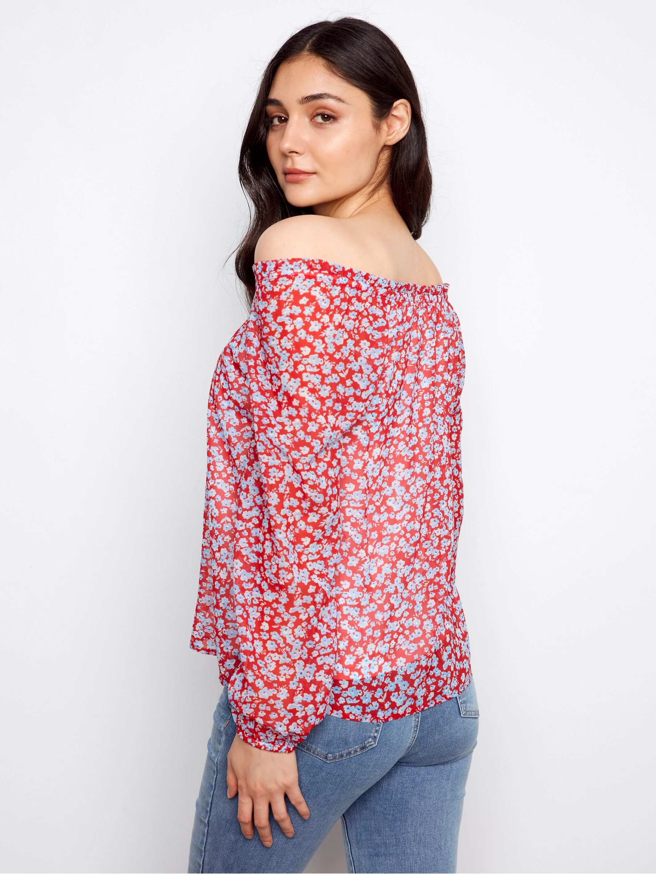 Printed Off-Shoulder Blouse - Dixie - Image 3