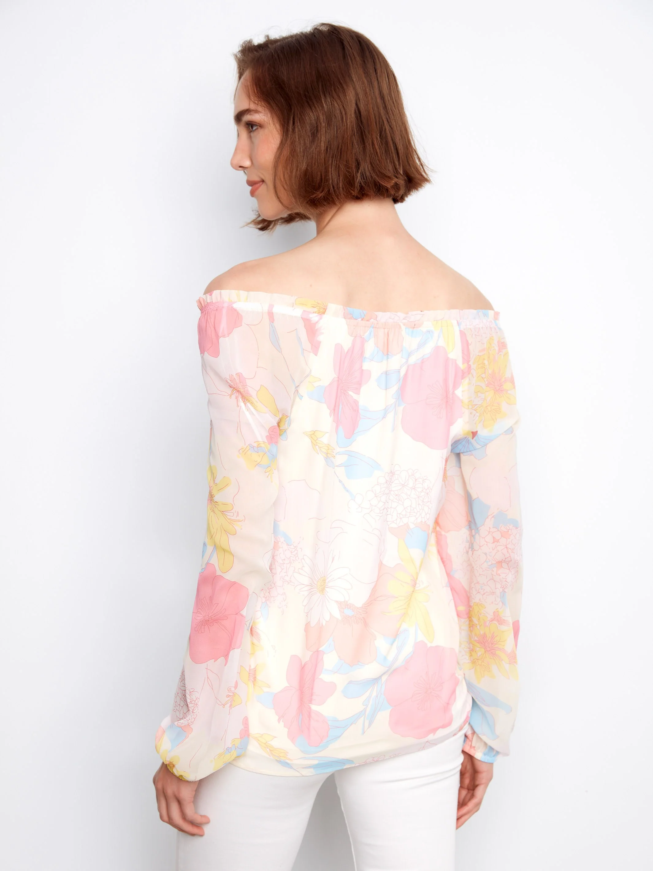Printed Off-Shoulder Blouse - Romantic - Image 4
