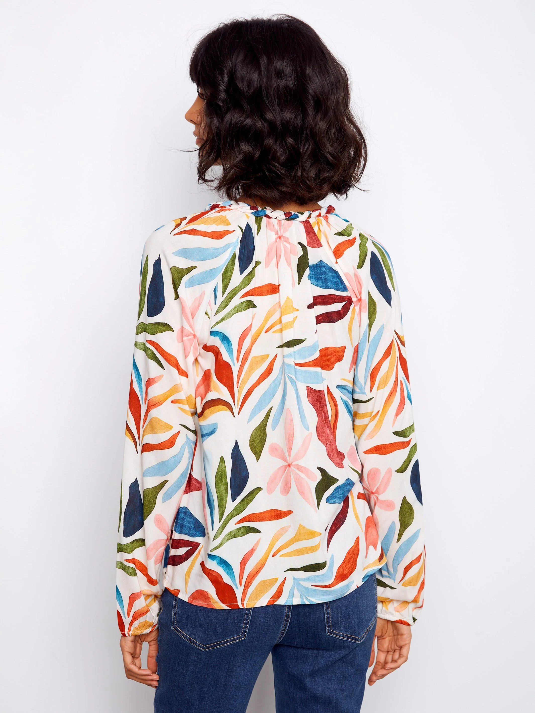 Printed Popover Blouse - Solstice - Image 5