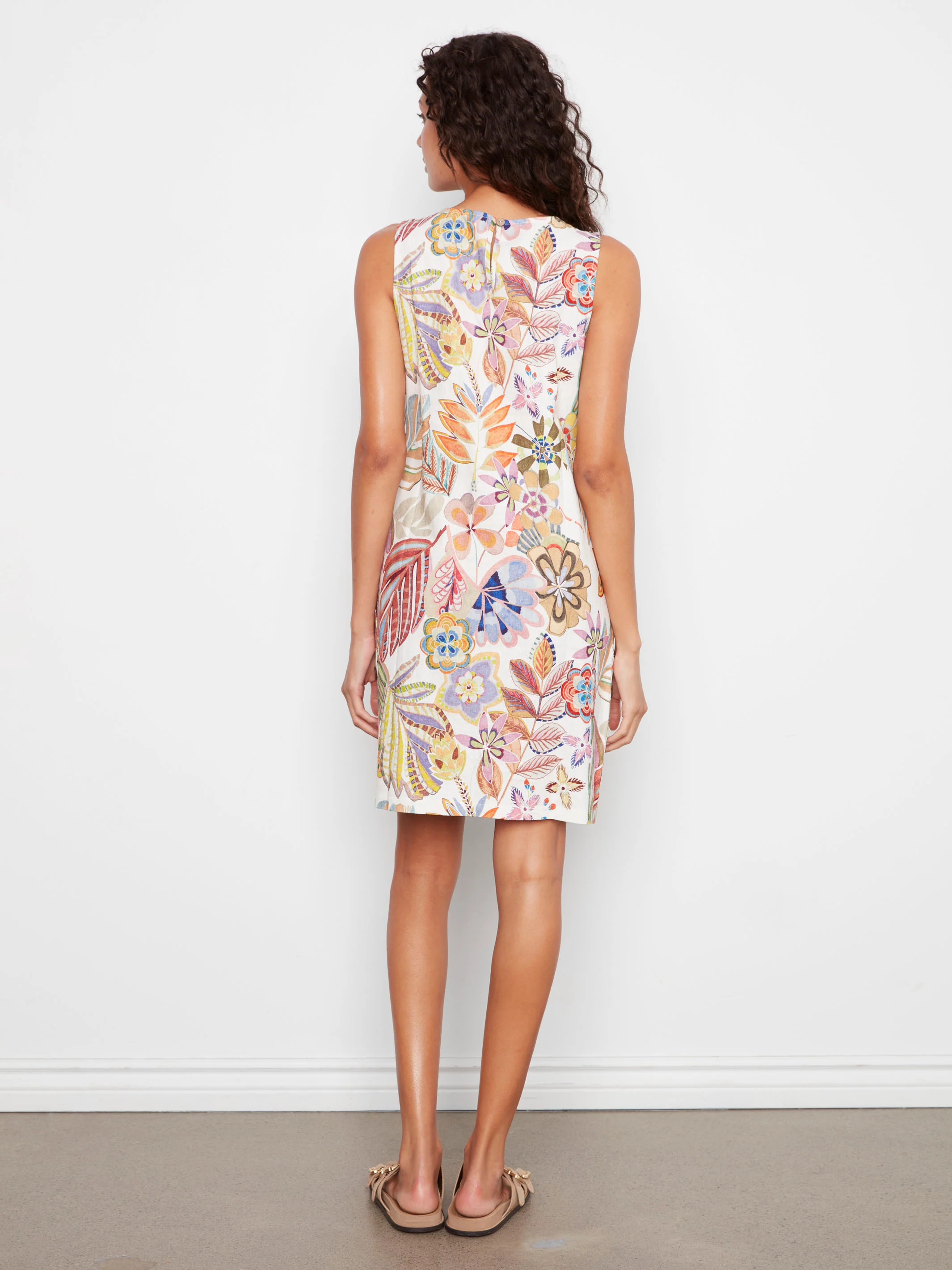 Printed Sleeveless Linen Blend Dress - Maui - Image 8