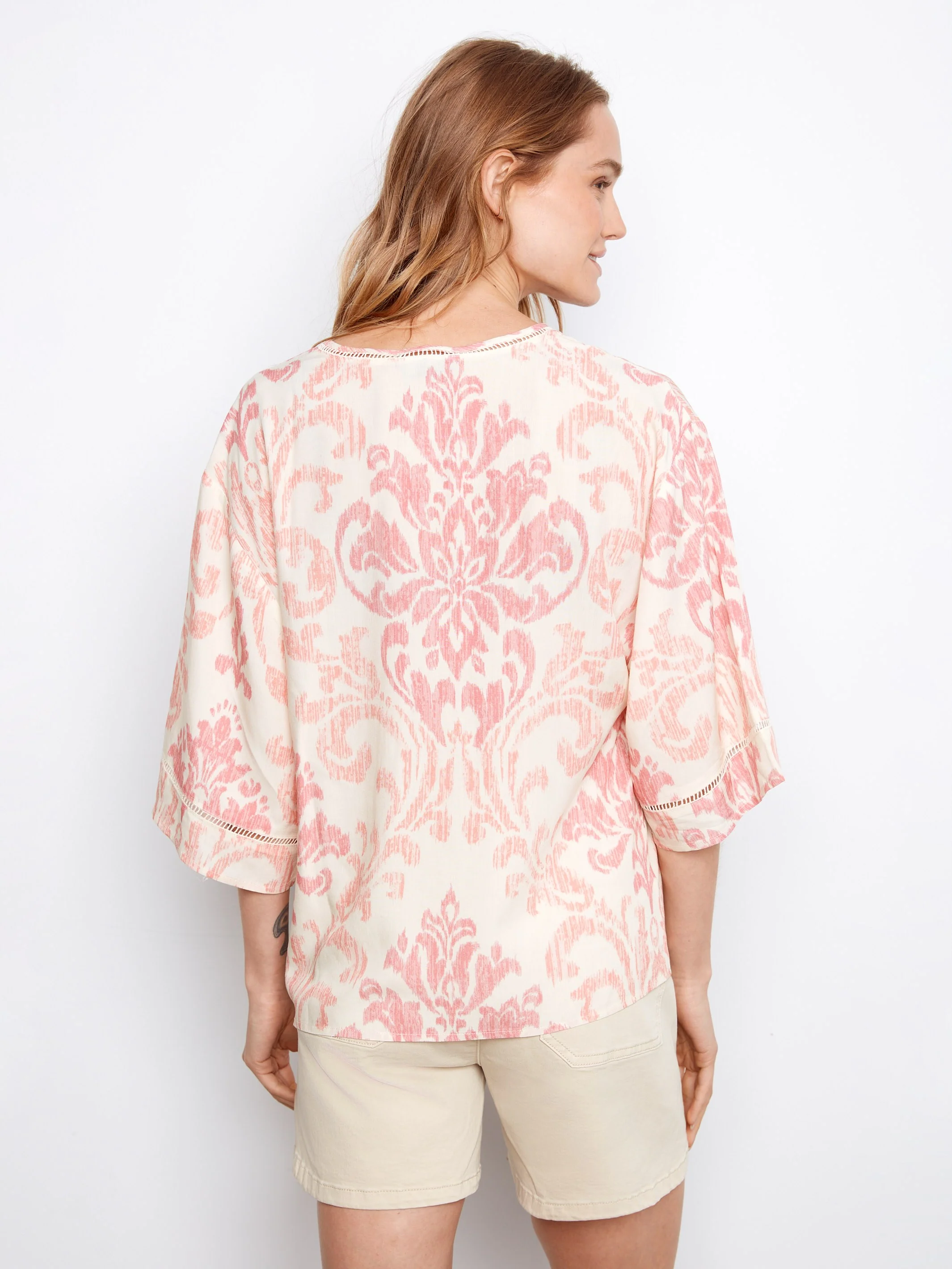 Printed Viscose V-Neck Blouse - Evelyn - Image 6