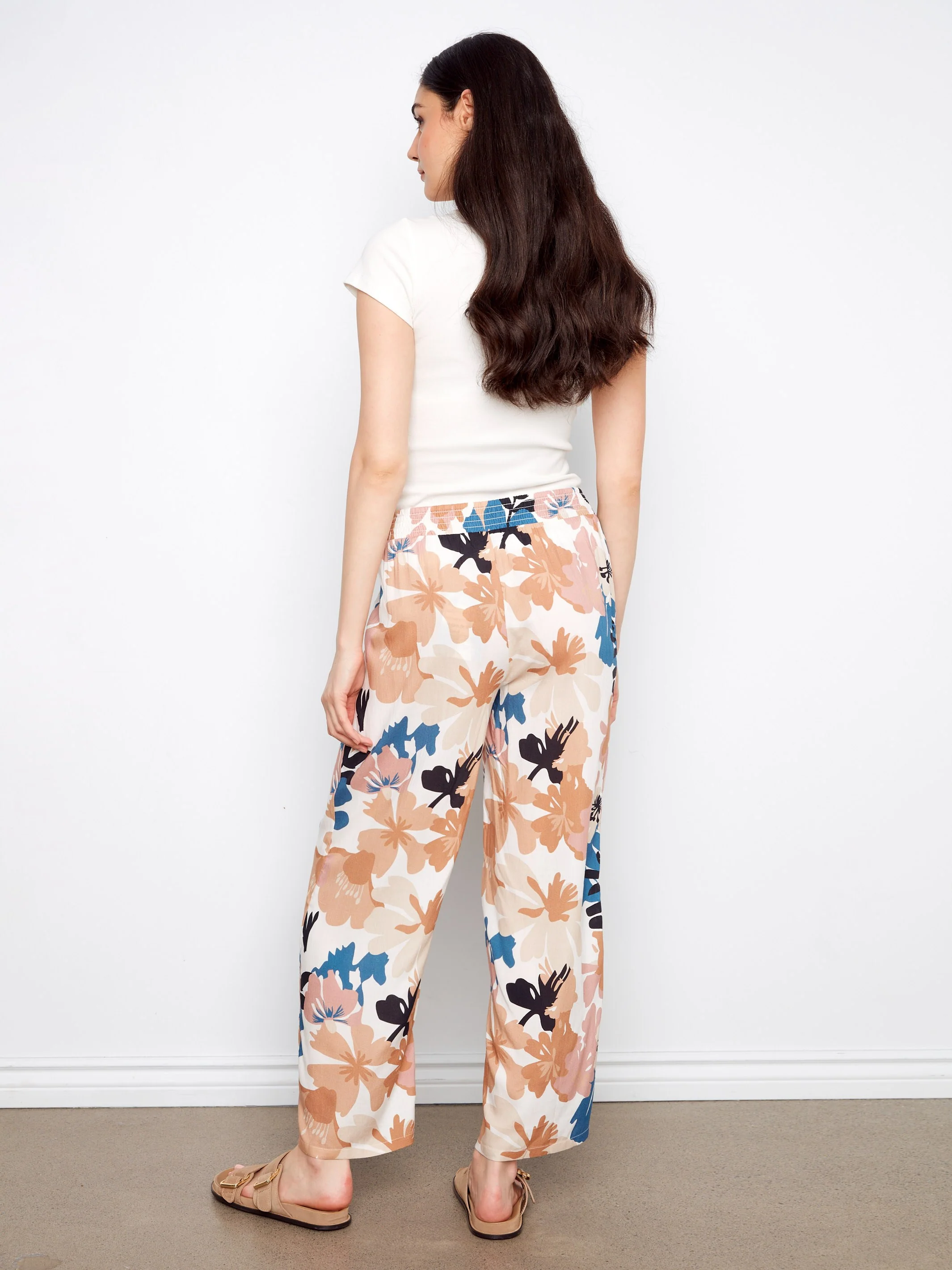 Printed Wide Leg Pants - Floralis - Image 4