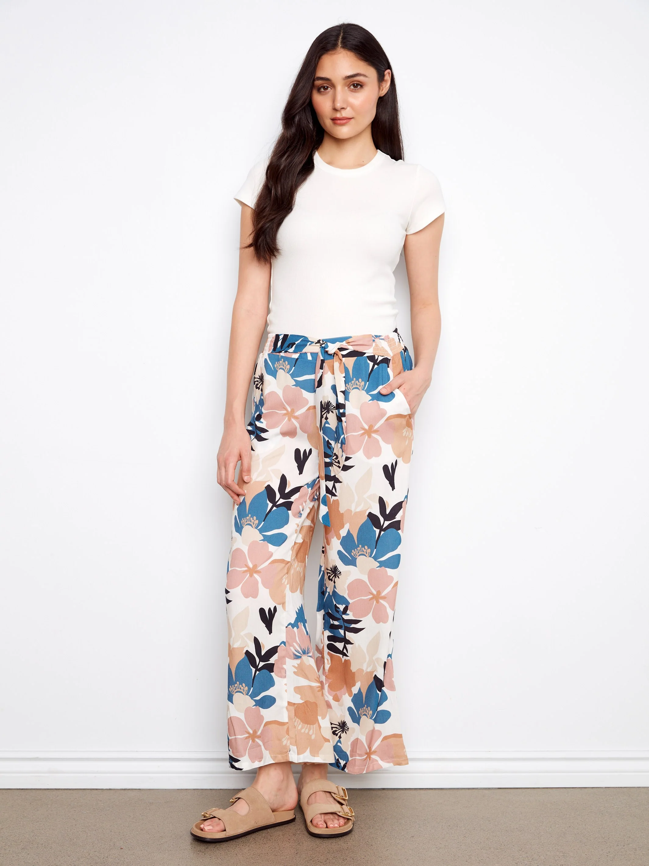 Printed Wide Leg Pants - Floralis - Image 5