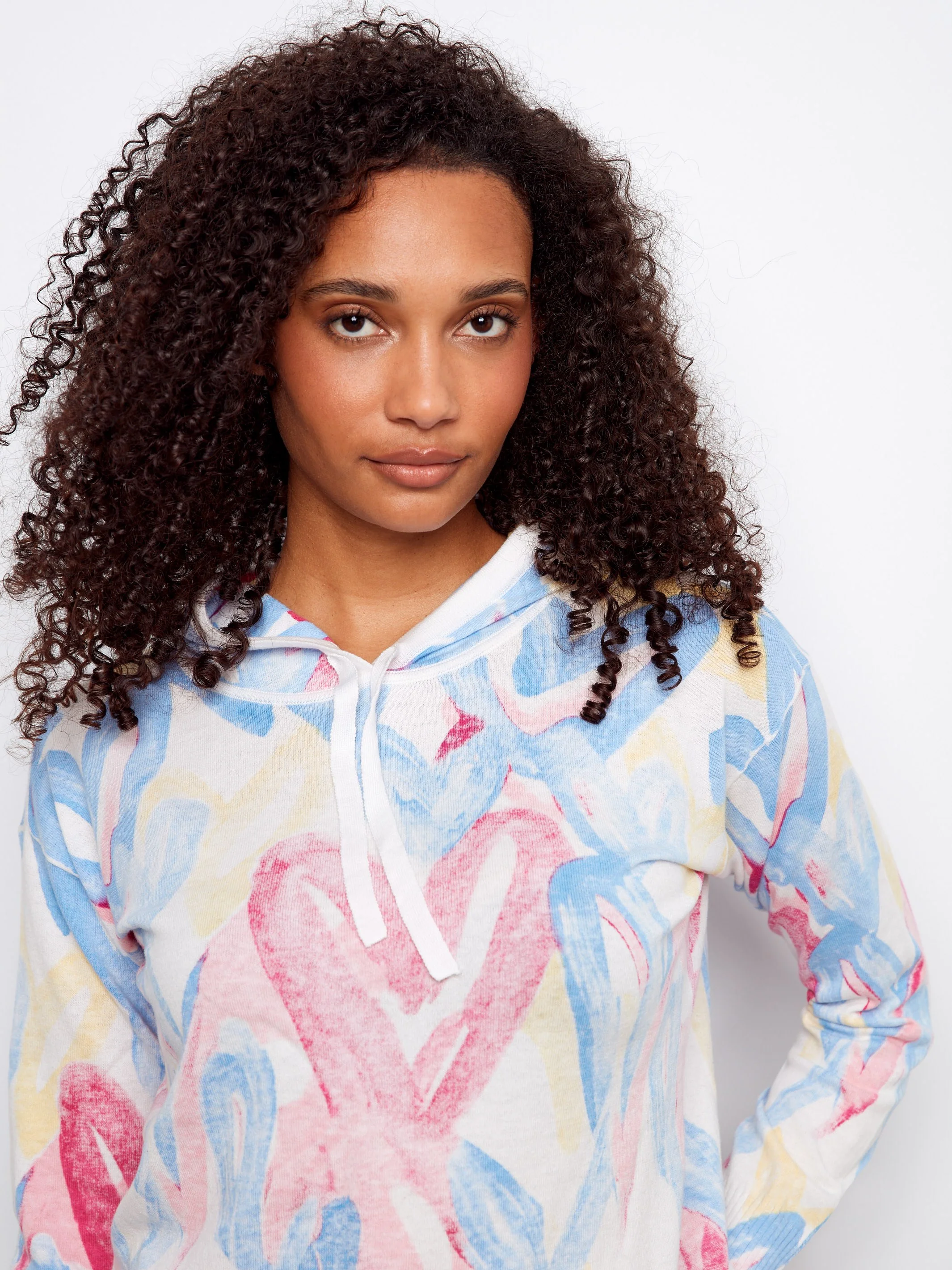 Reverse Print Hoodie Sweater - Rainbow - Image 3