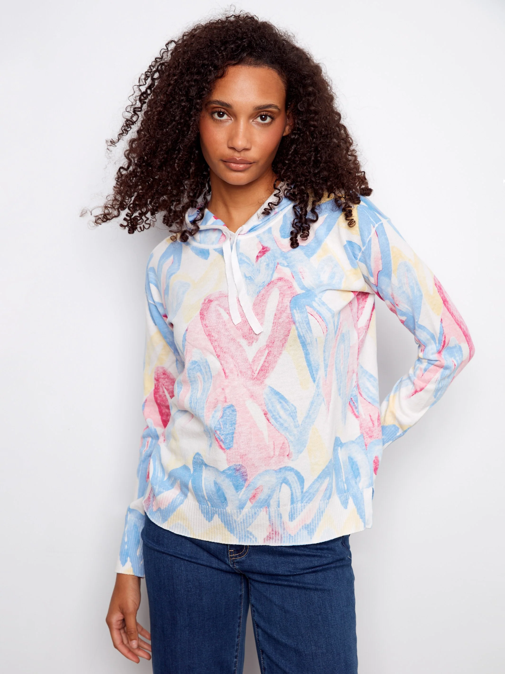 Reverse Print Hoodie Sweater - Rainbow - Image 5
