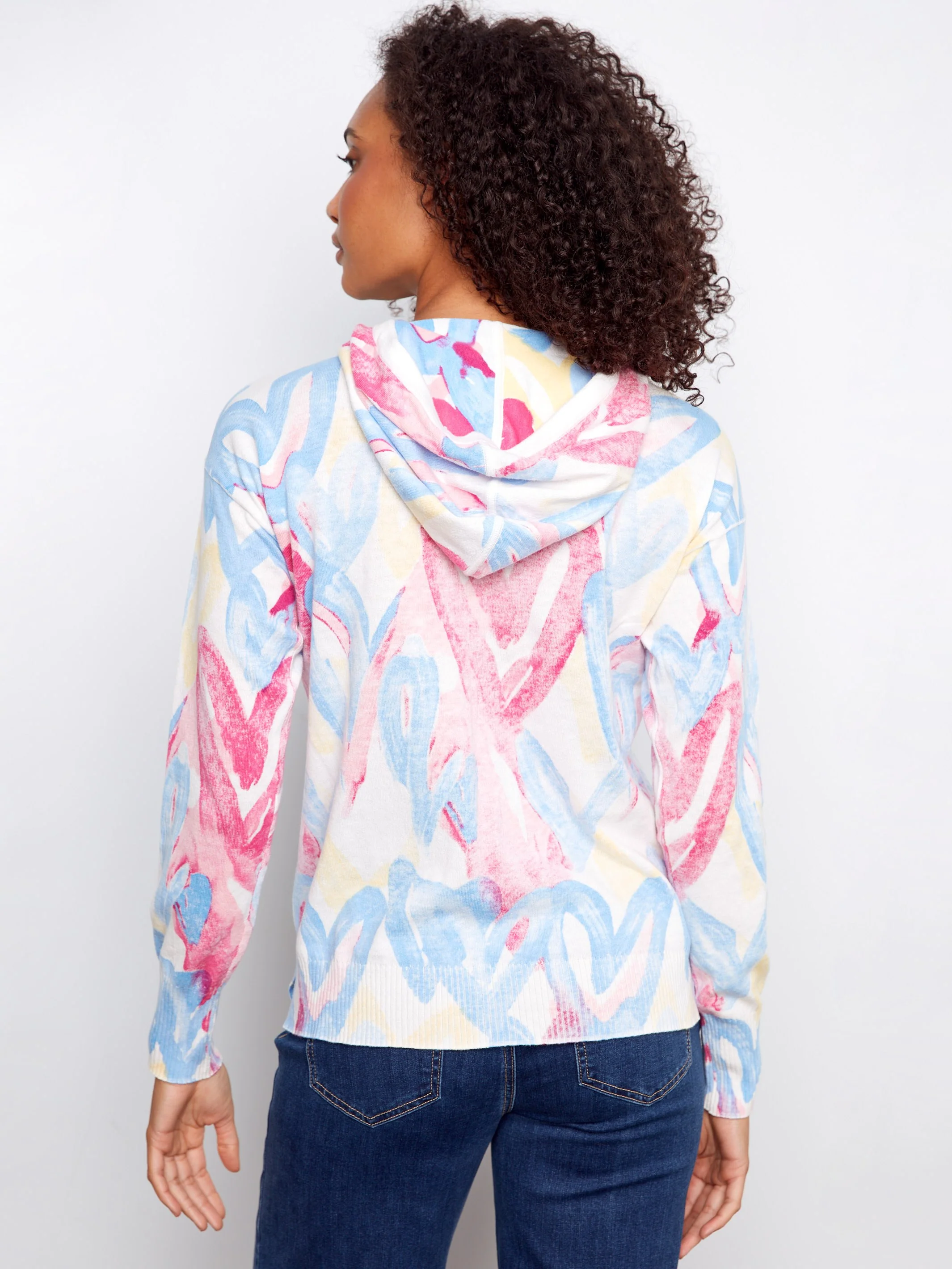 Reverse Print Hoodie Sweater - Rainbow - Image 6
