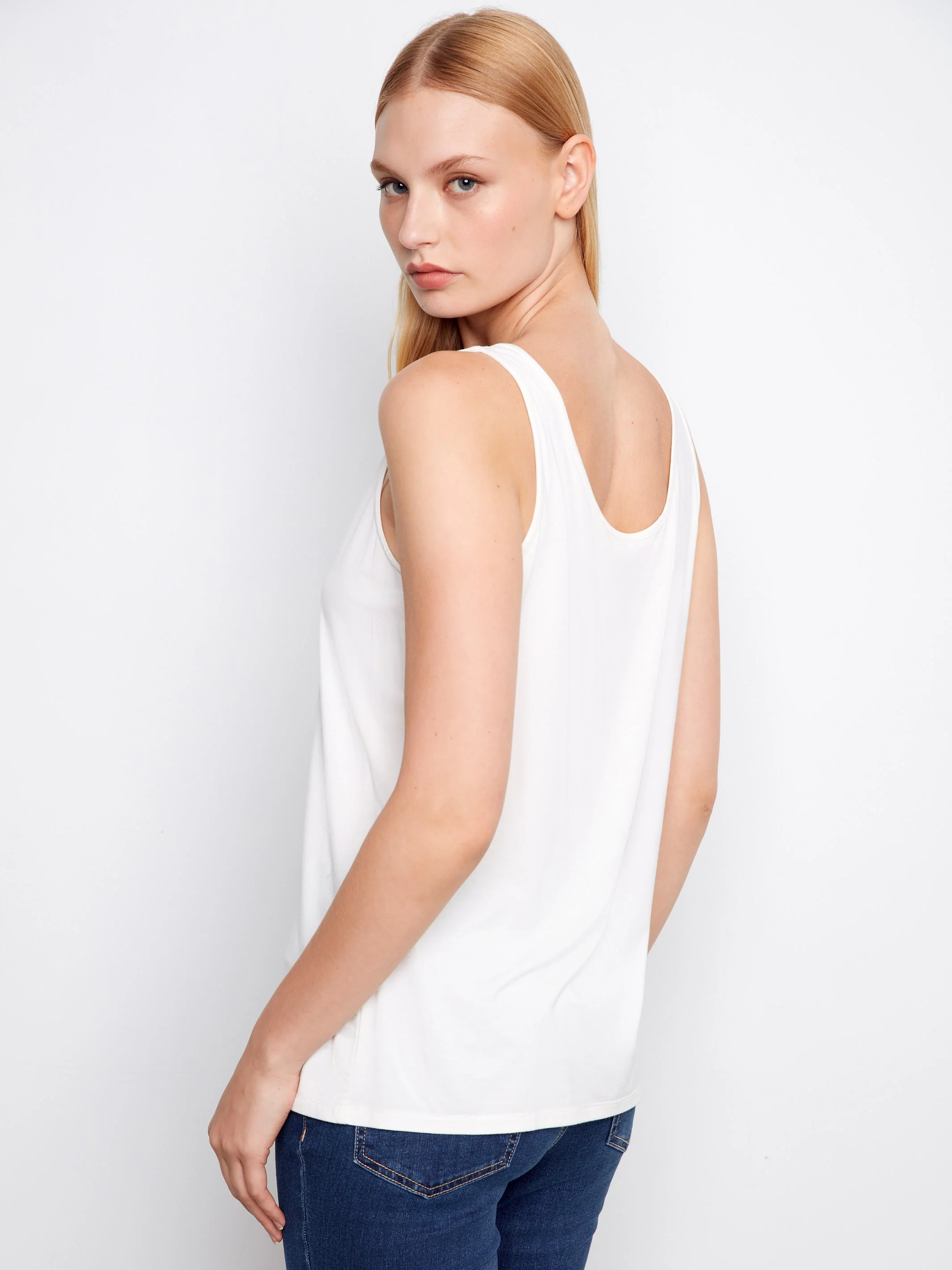 Reversible Bamboo Cami - White - Image 7