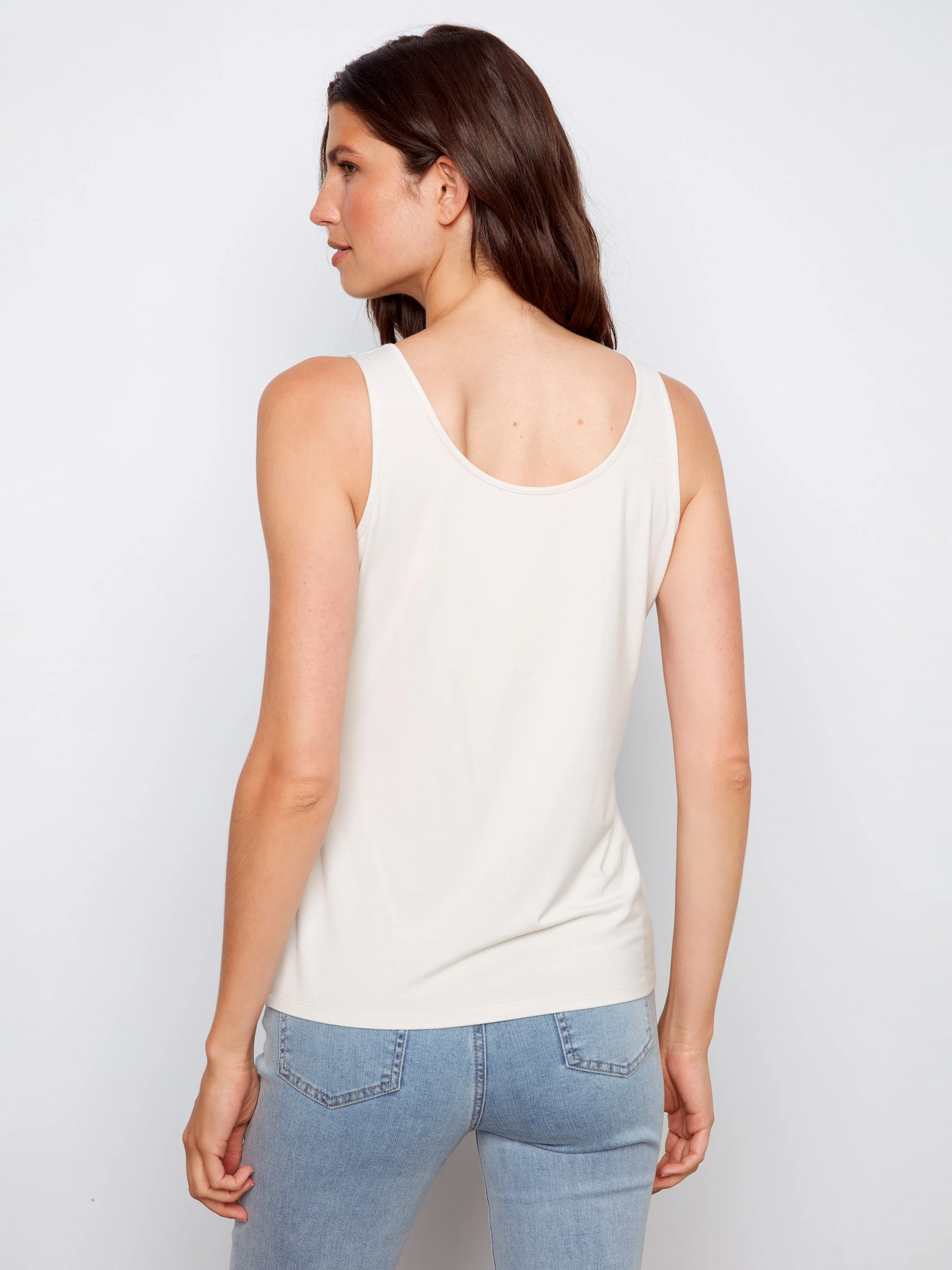 Reversible Bamboo Cami - Greige - Image 7
