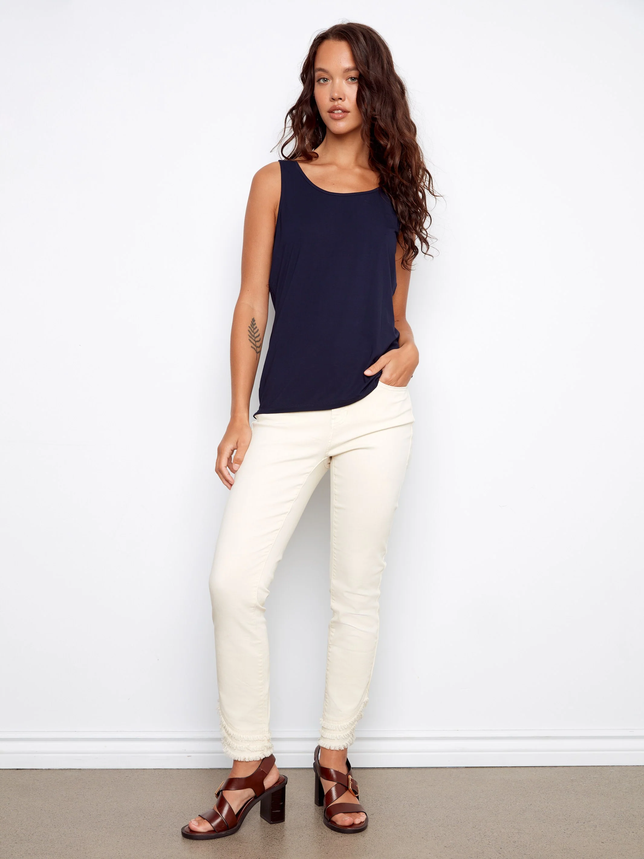 Reversible Bamboo Cami - Navy - Image 5