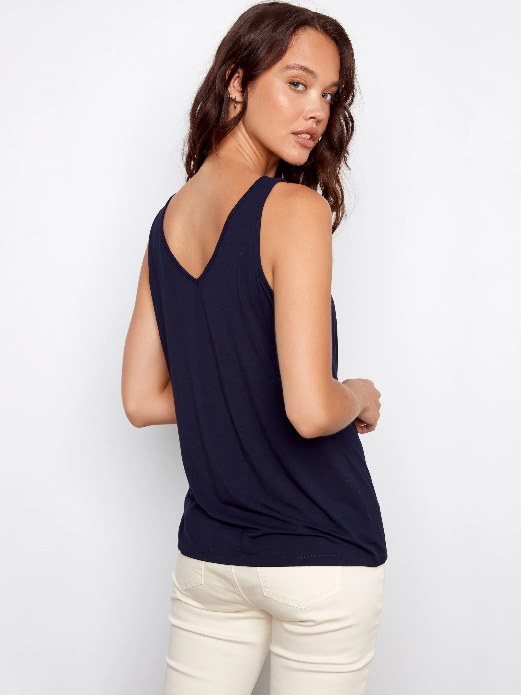 Reversible Bamboo Cami - Navy - Image 6