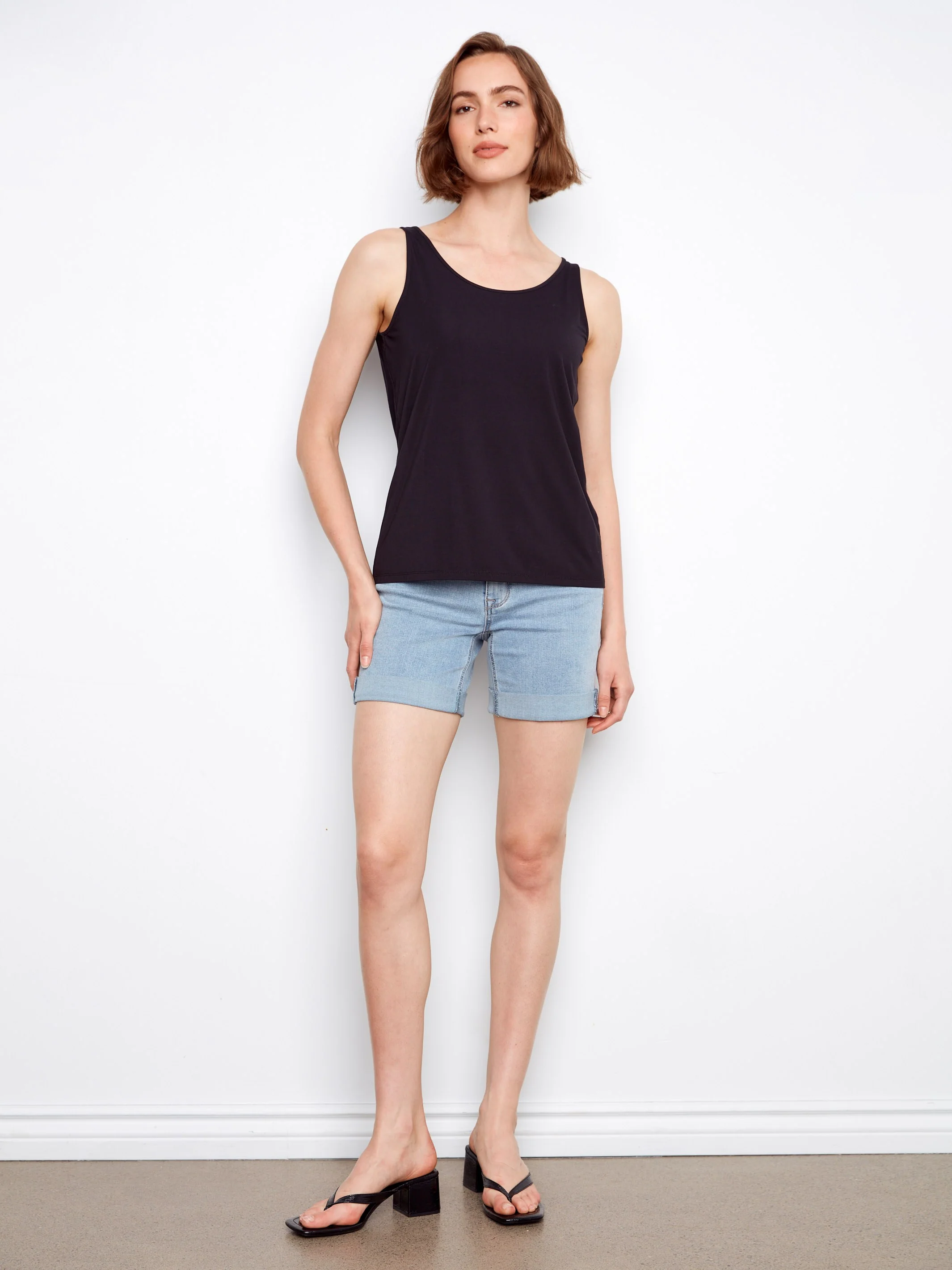 Reversible Bamboo Cami - Black - Image 3