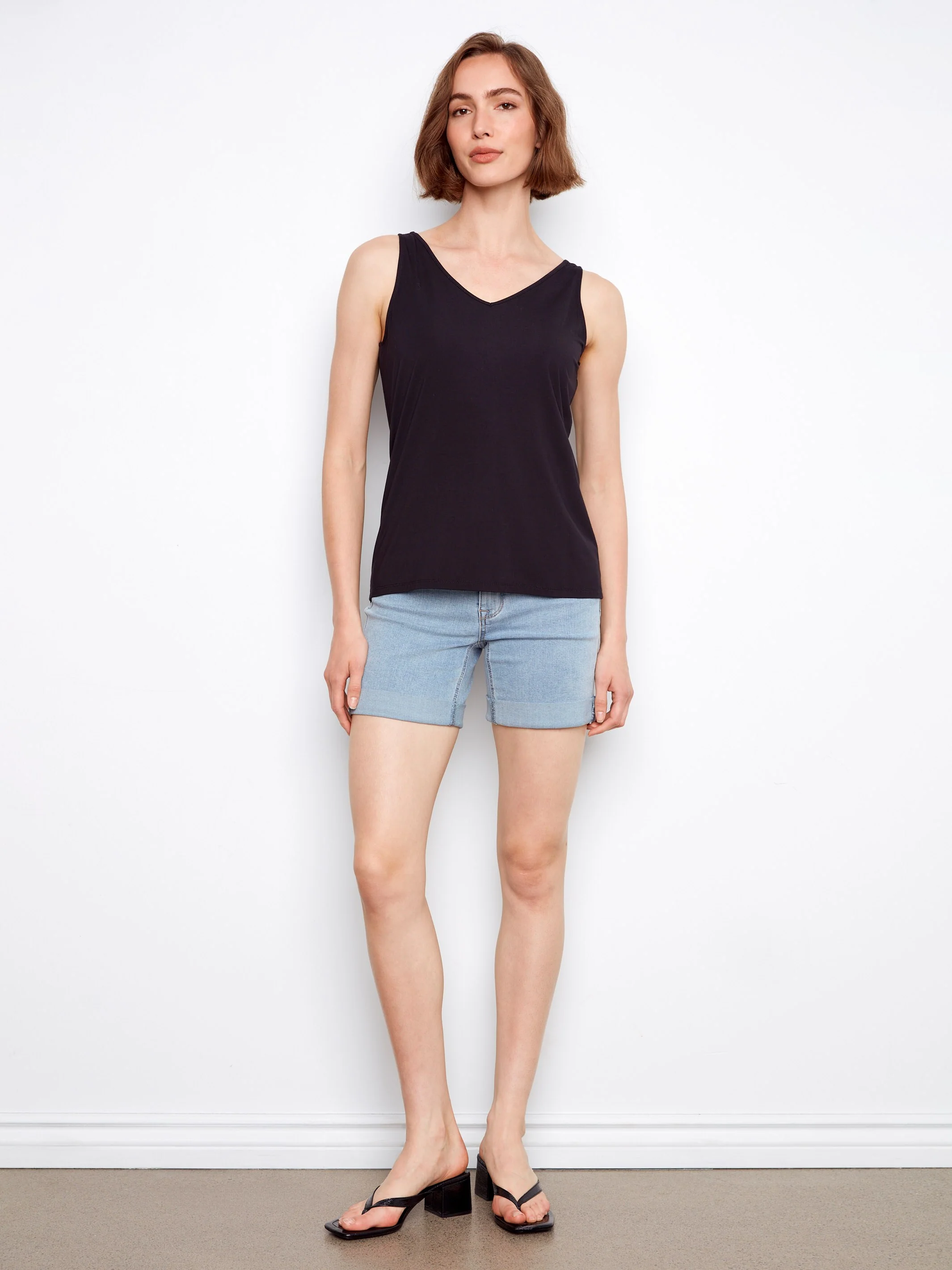 Reversible Bamboo Cami - Black - Image 4