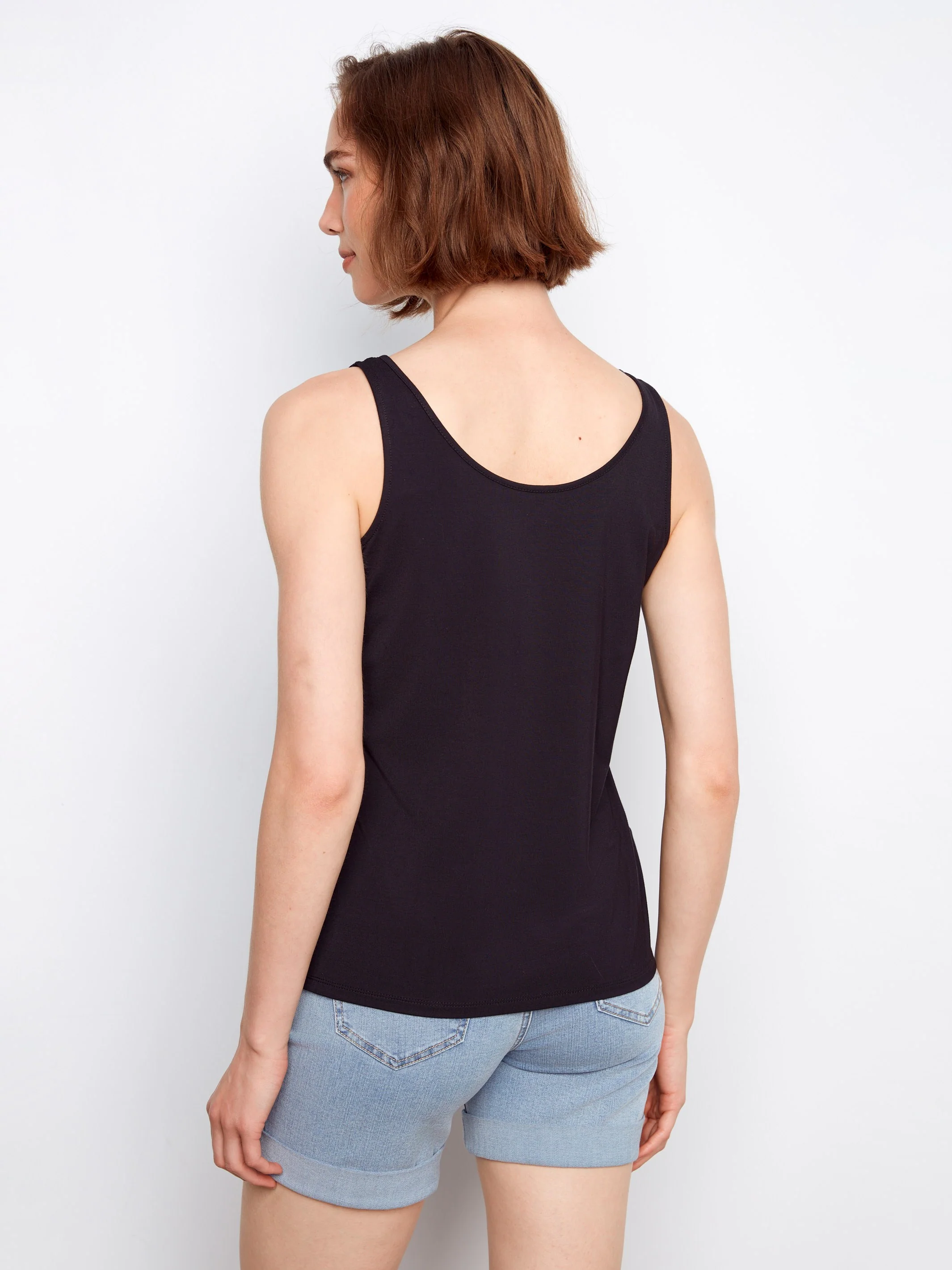 Reversible Bamboo Cami - Black - Image 5