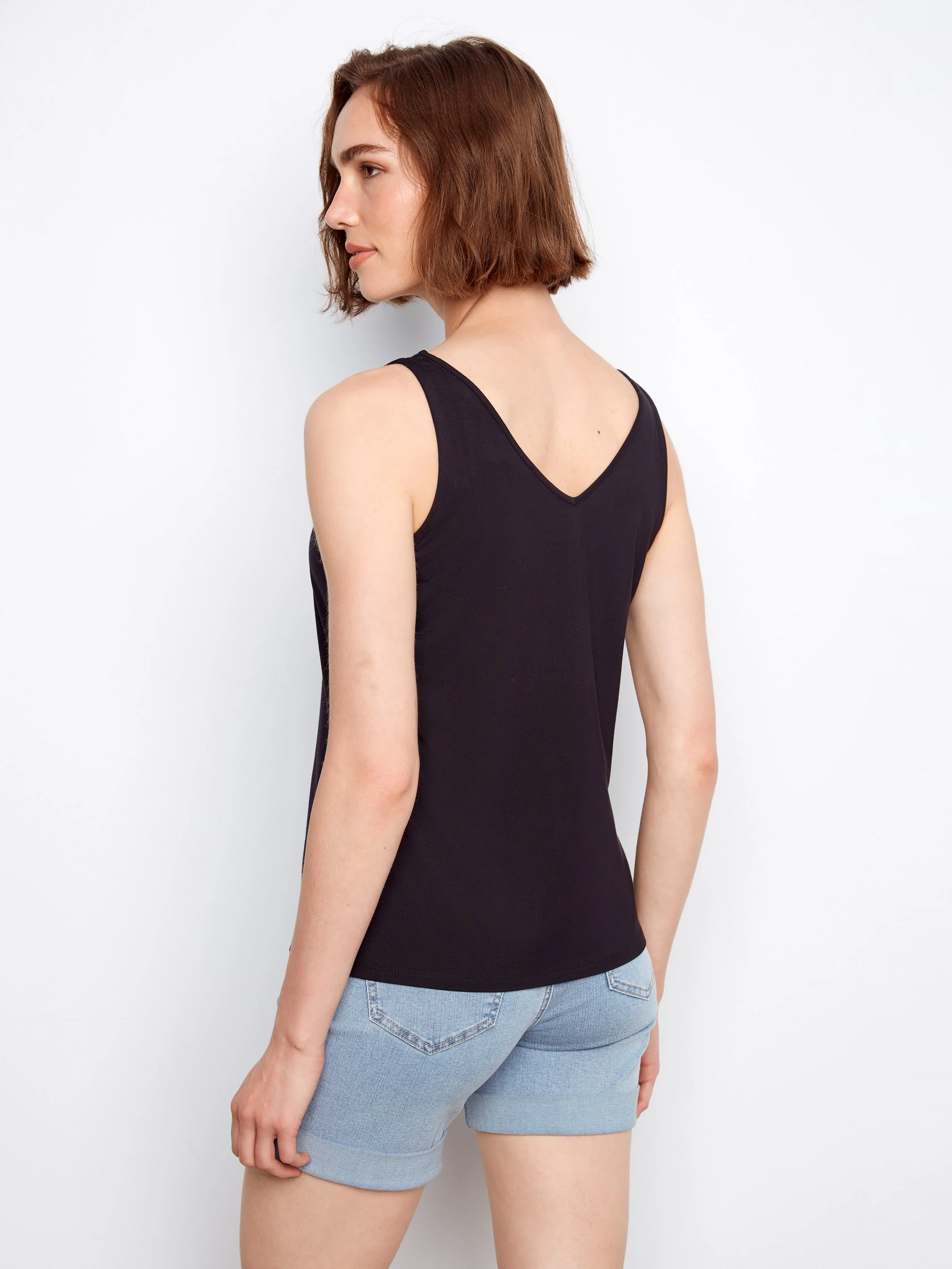 Reversible Bamboo Cami - Black - Image 6