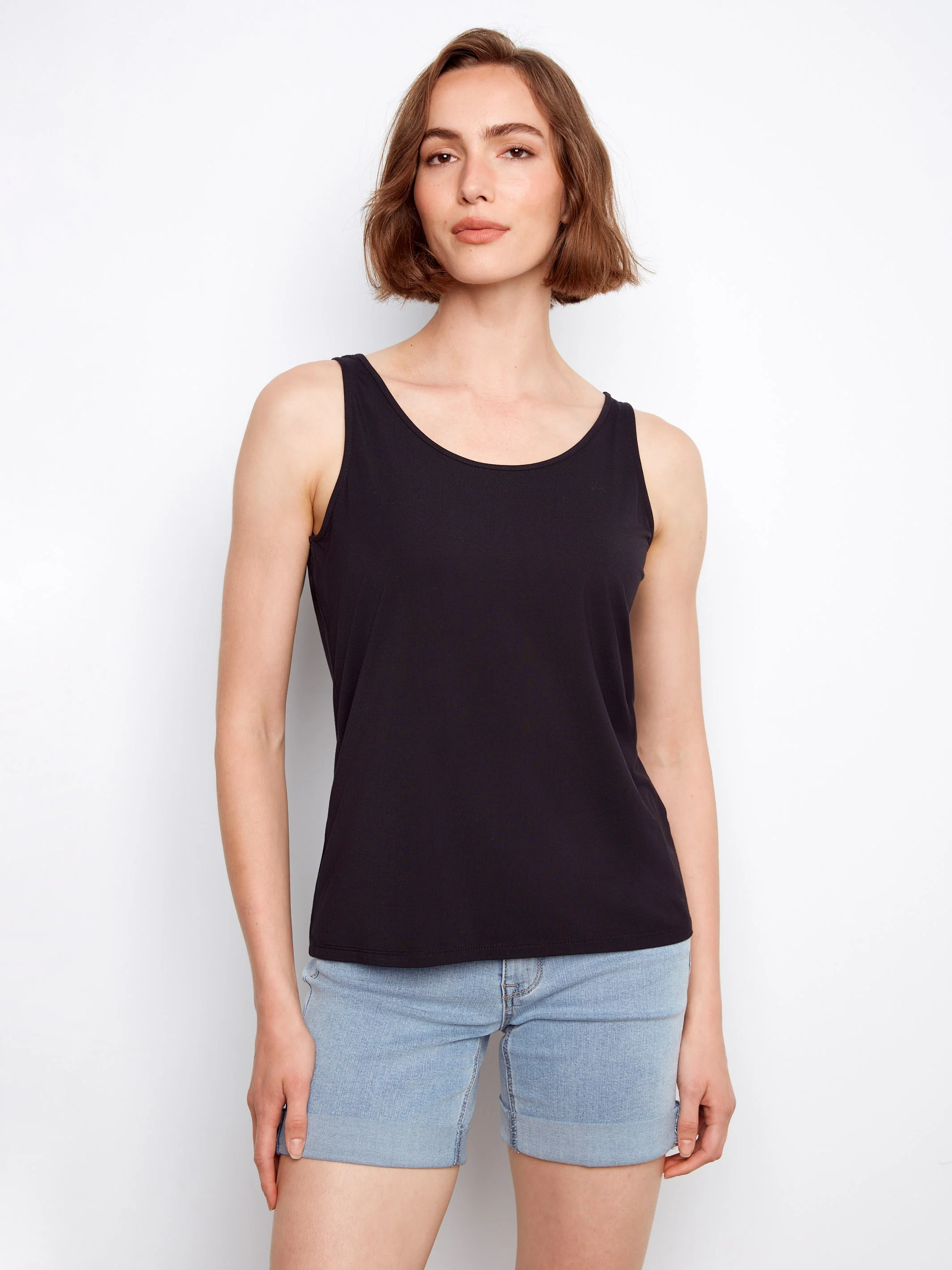 Reversible Bamboo Cami - Black - Image 7