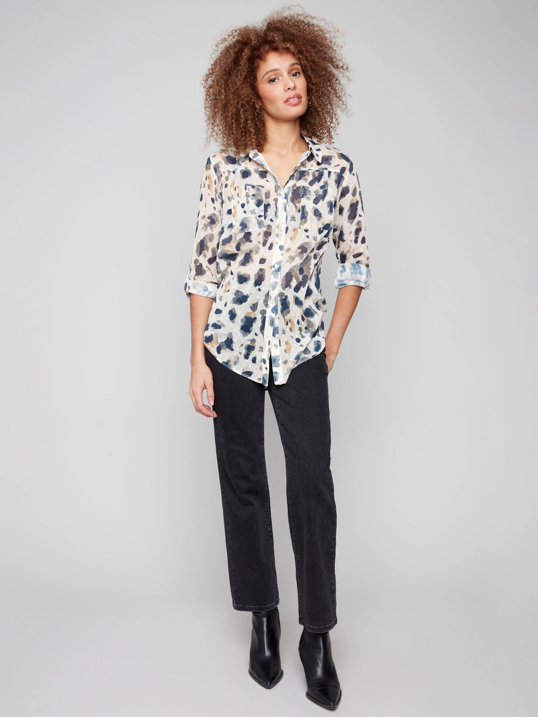 Straight Leg Jeans - Charcoal - Image 6