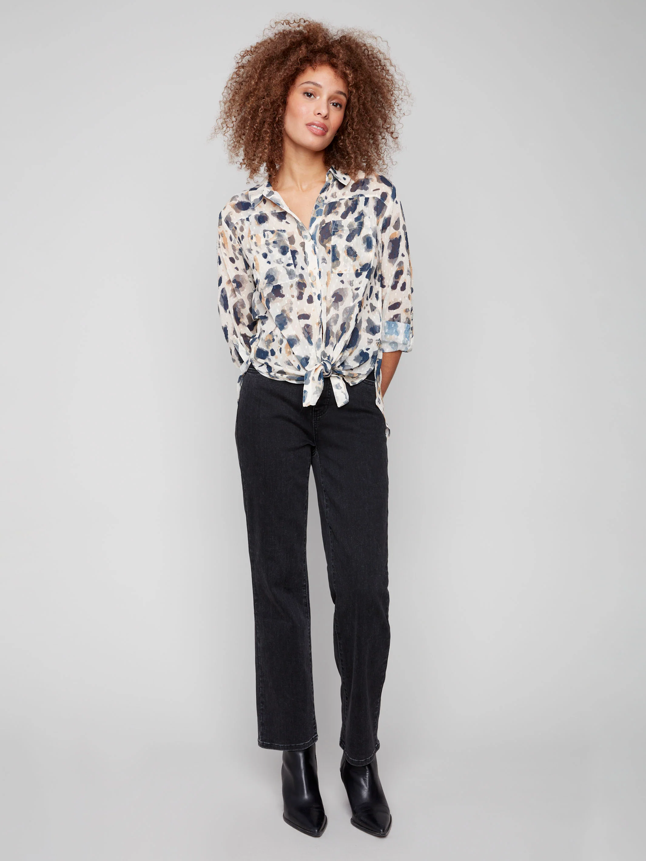 Straight Leg Jeans - Charcoal - Image 7