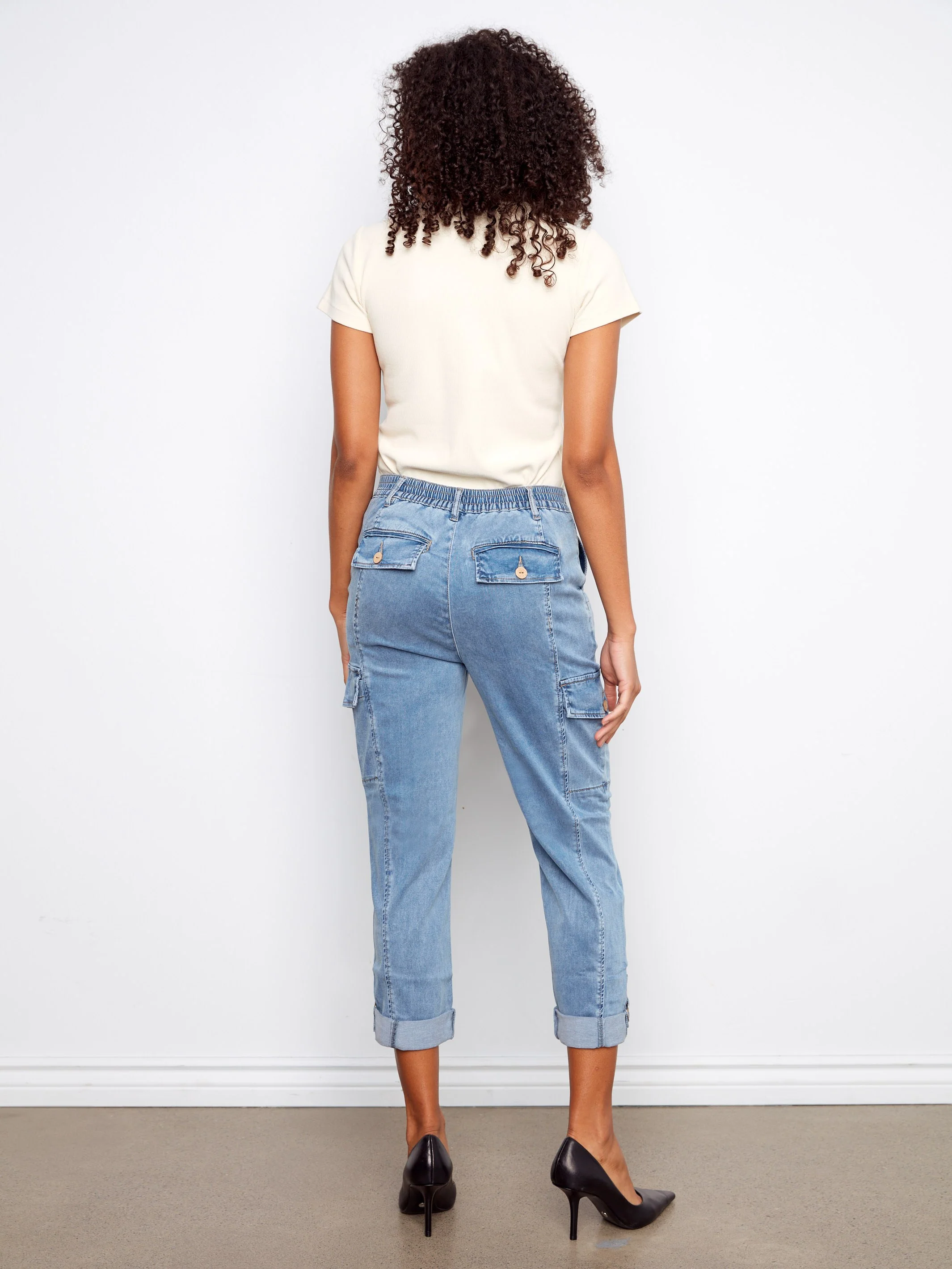 Stretch Tencel Cargo Pants - Chambray - Image 5