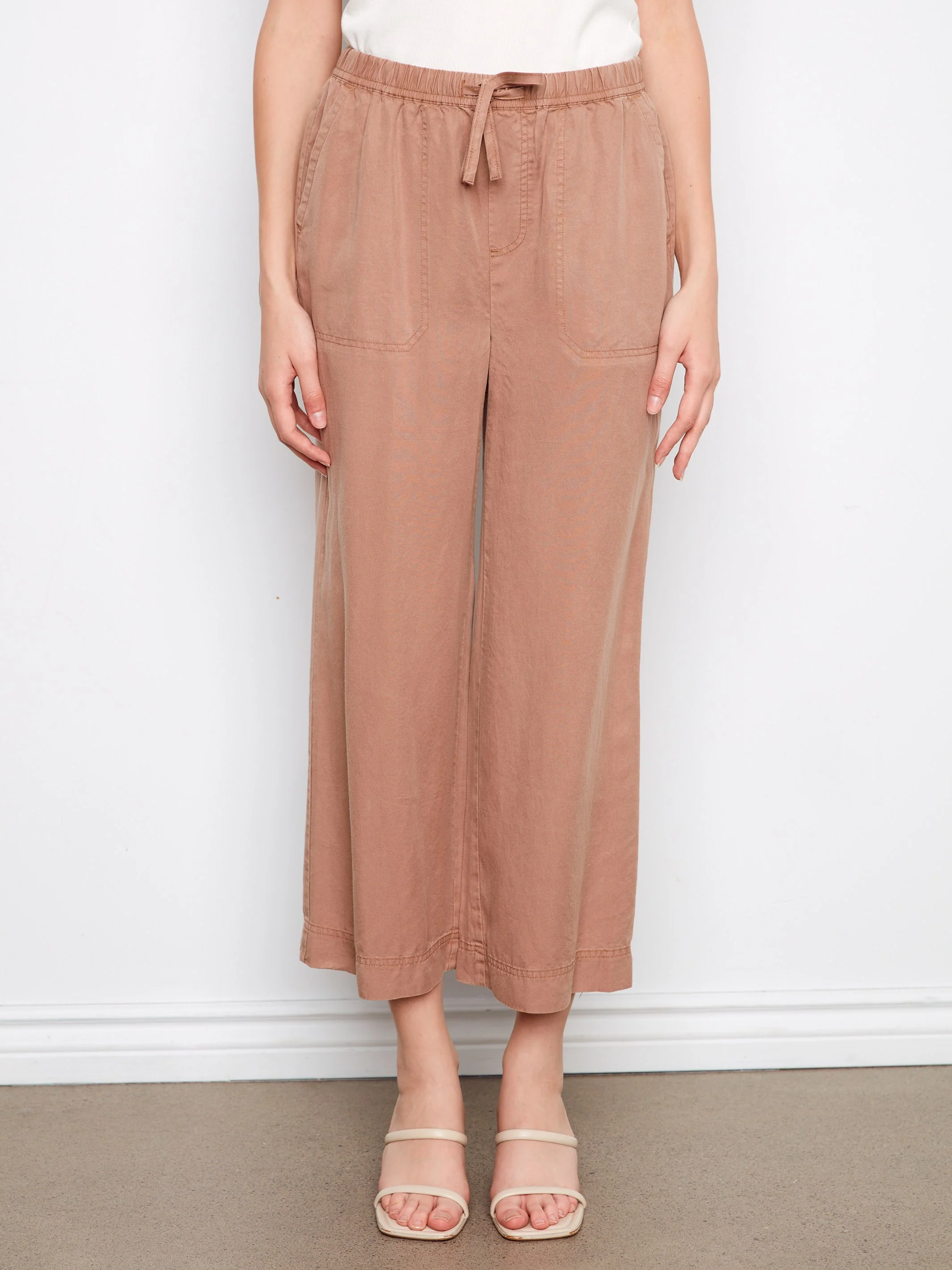 Tencel Wide Leg Jogger Pants - Desert - Image 6